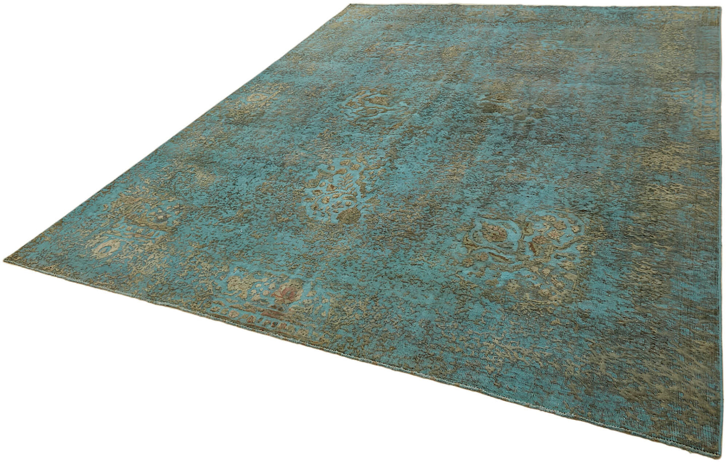 8x11 Turquoise Overdyed Large Area Rug - 44160