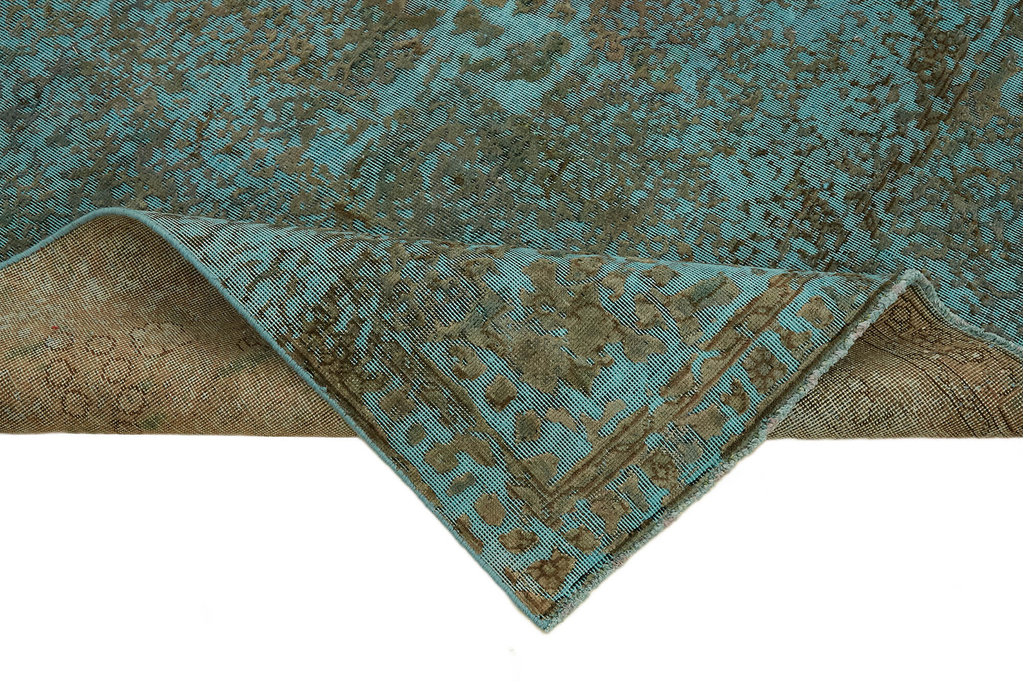 8x11 Turquoise Overdyed Large Area Rug - 44160