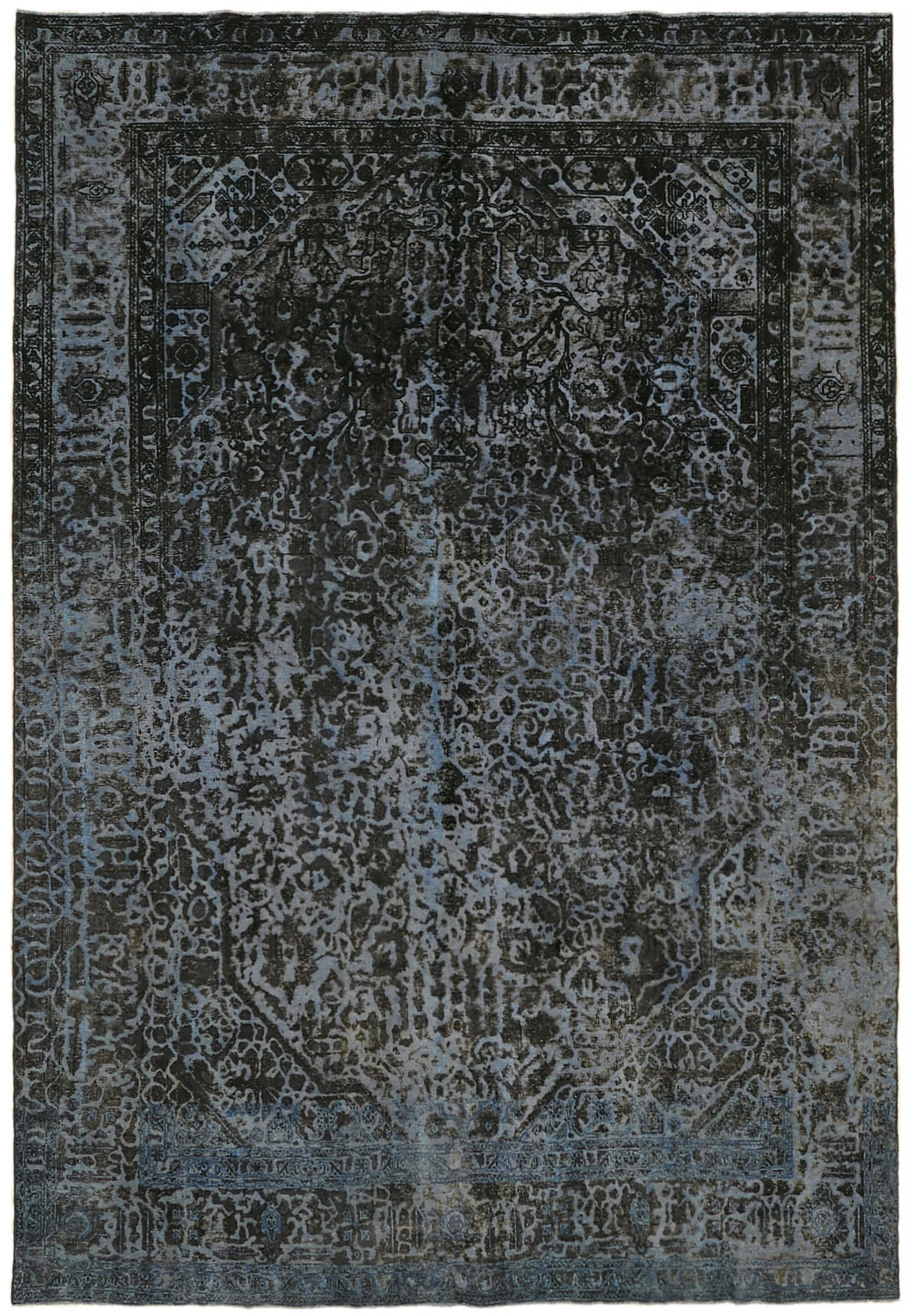 8x12 Black Overdyed Large Area Rug - 44165