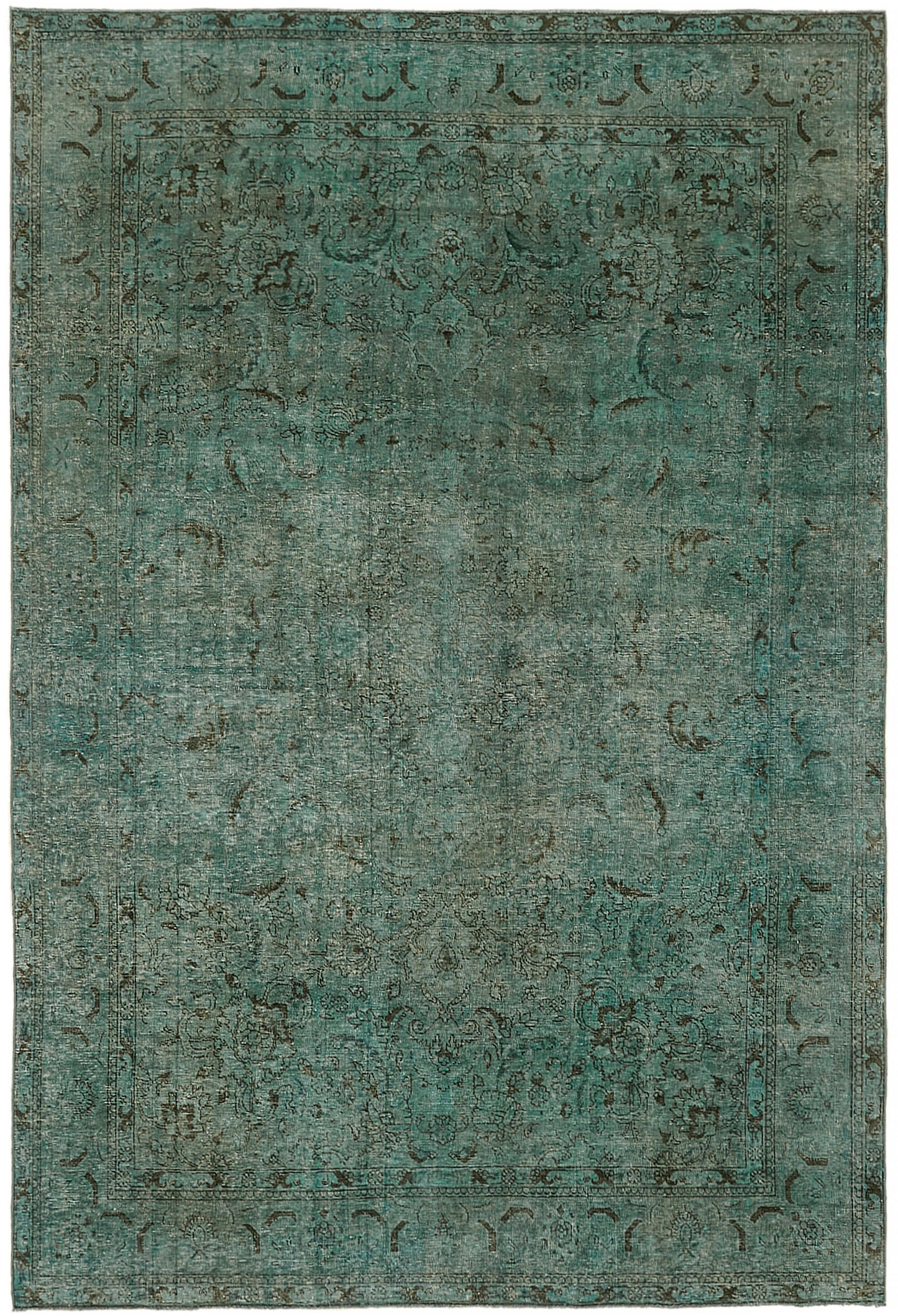 7x11 Turquoise Overdyed Large Area Rug - 44175