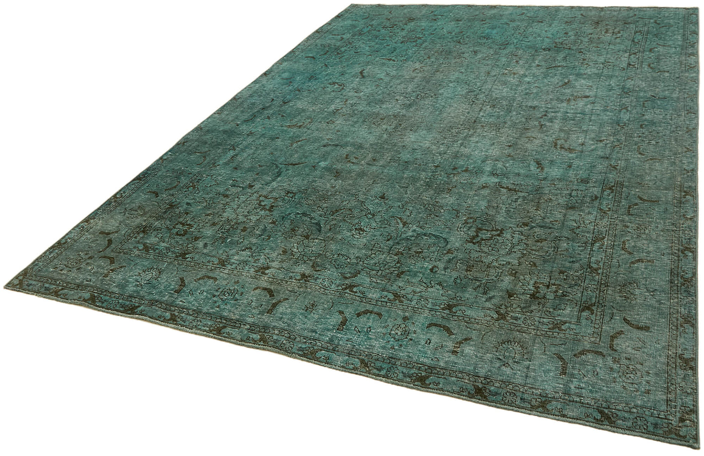 7x11 Turquoise Overdyed Large Area Rug - 44175