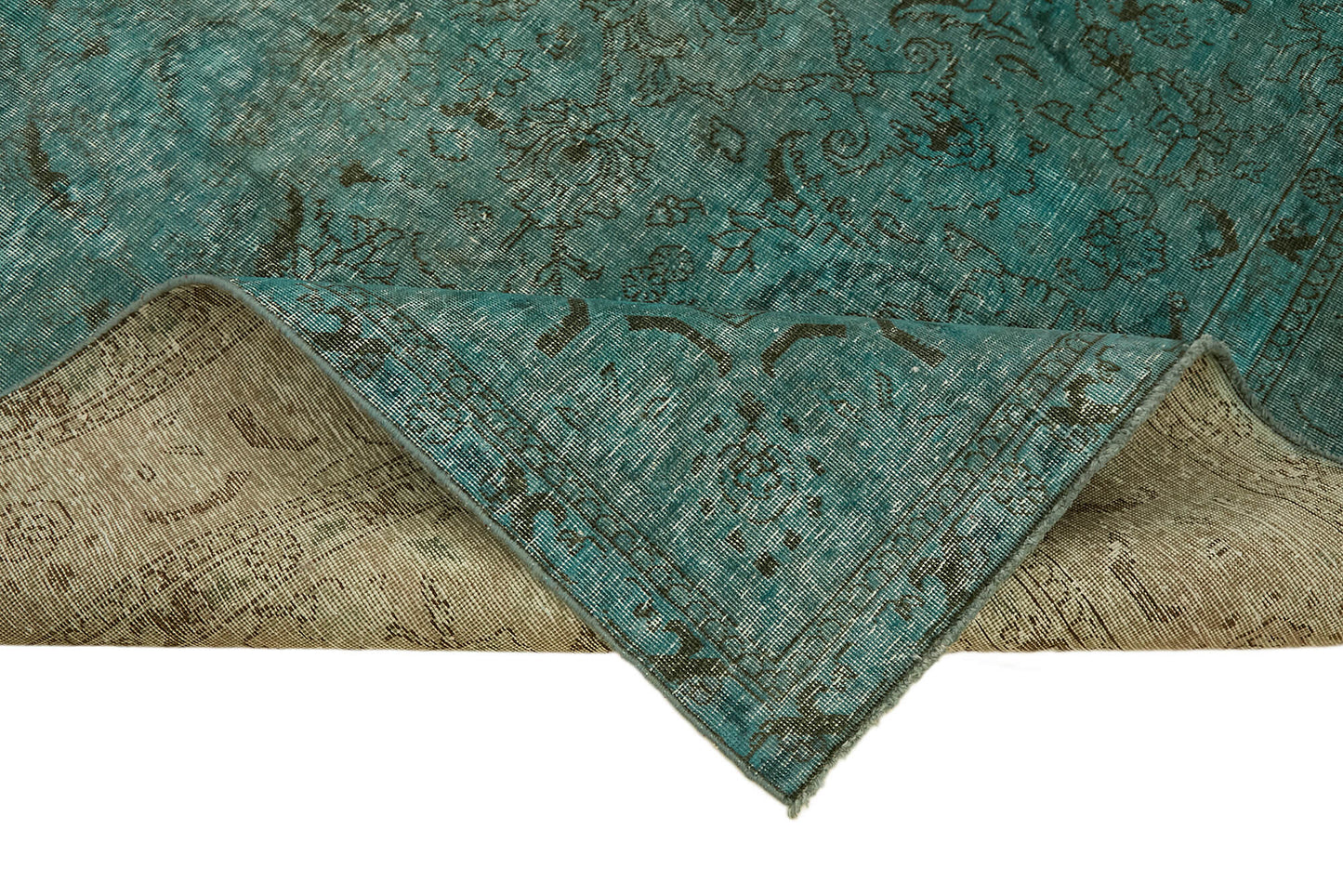 7x11 Turquoise Overdyed Large Area Rug - 44175