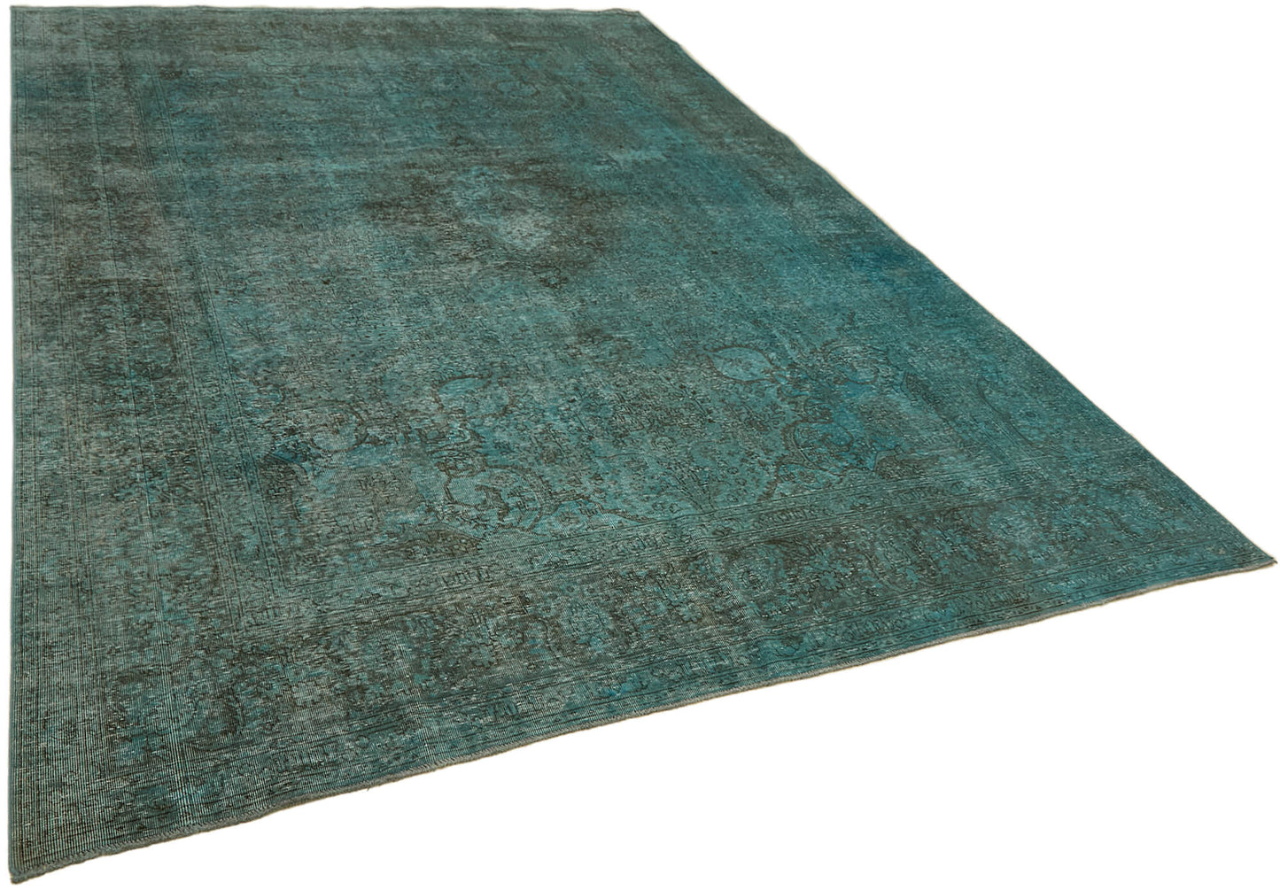 8x11 Turquoise Overdyed Large Area Rug - 44177