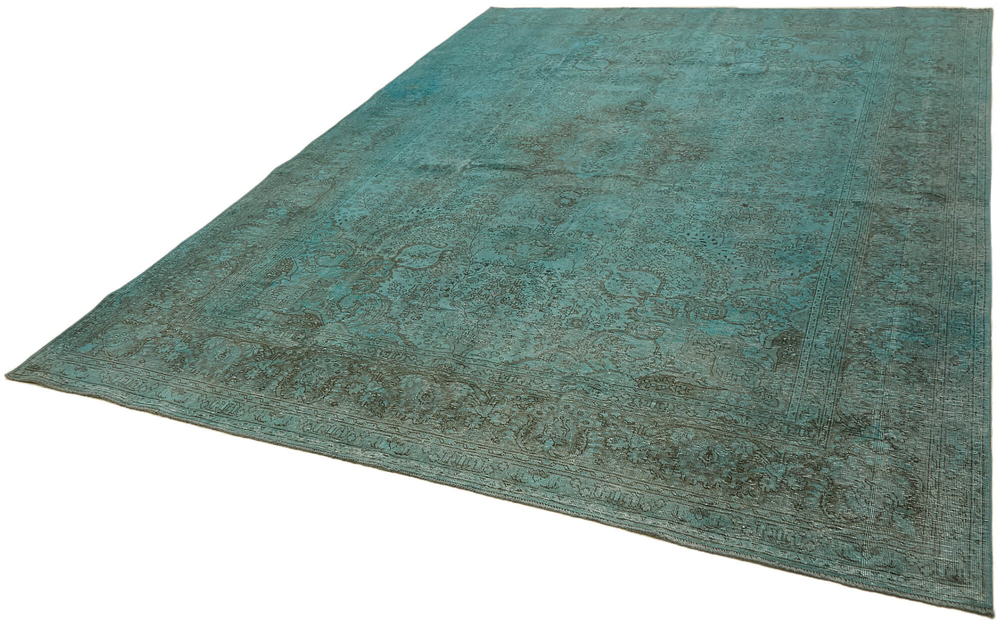 8x11 Turquoise Overdyed Large Area Rug - 44177