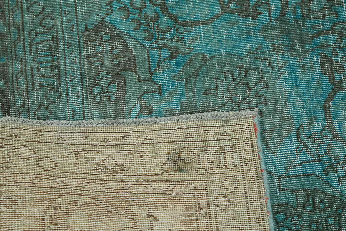 8x11 Turquoise Overdyed Large Area Rug - 44177