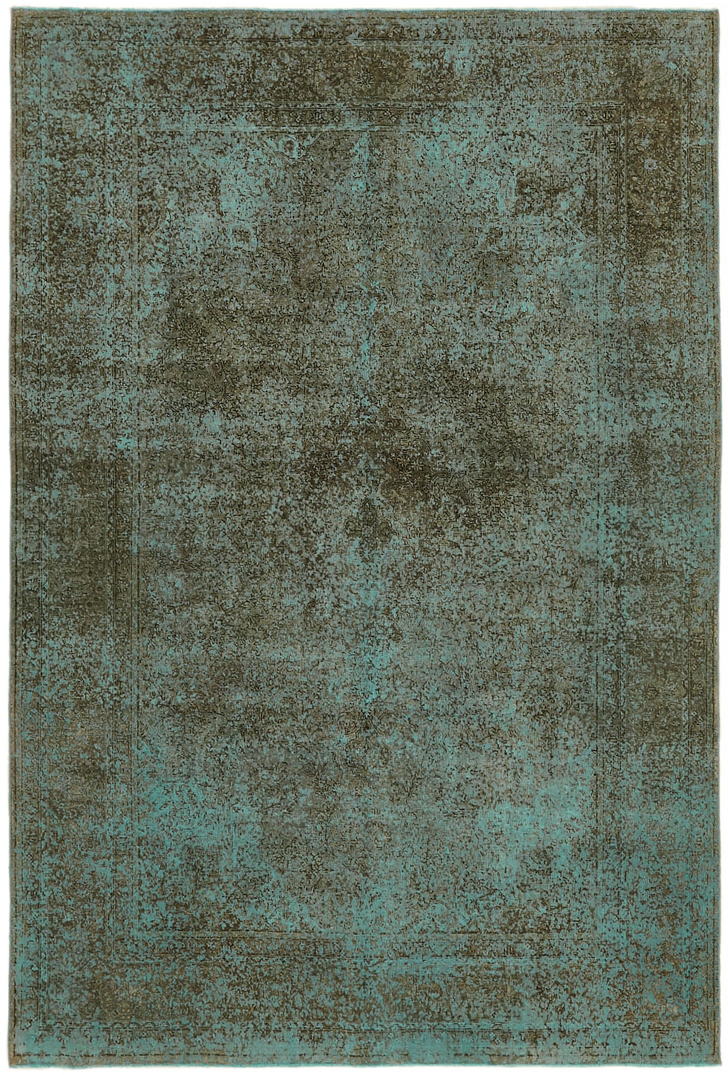 8x11 Turquoise Overdyed Large Area Rug - 44179