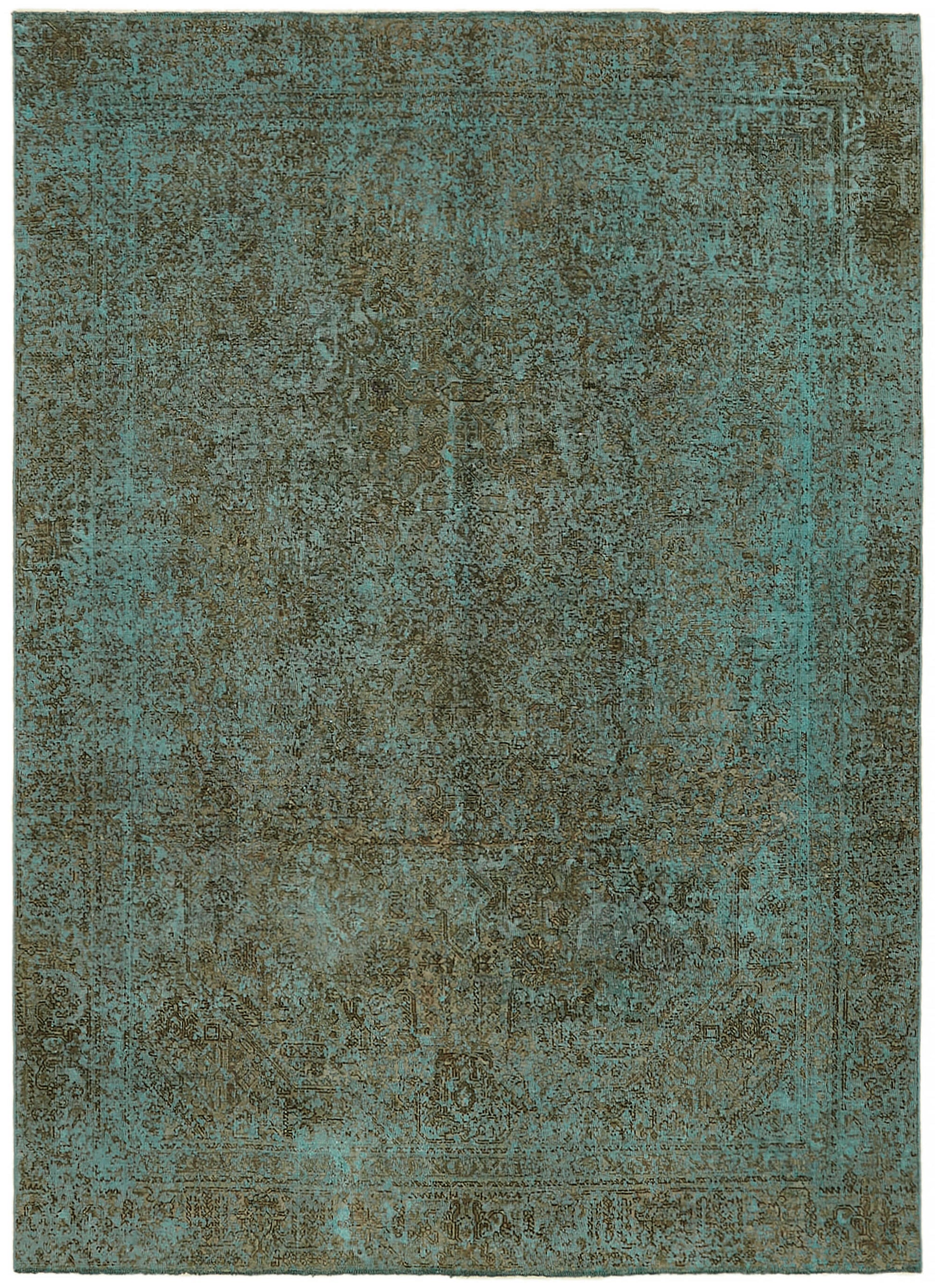 8x10 Turquoise Overdyed Large Area Rug - 44182