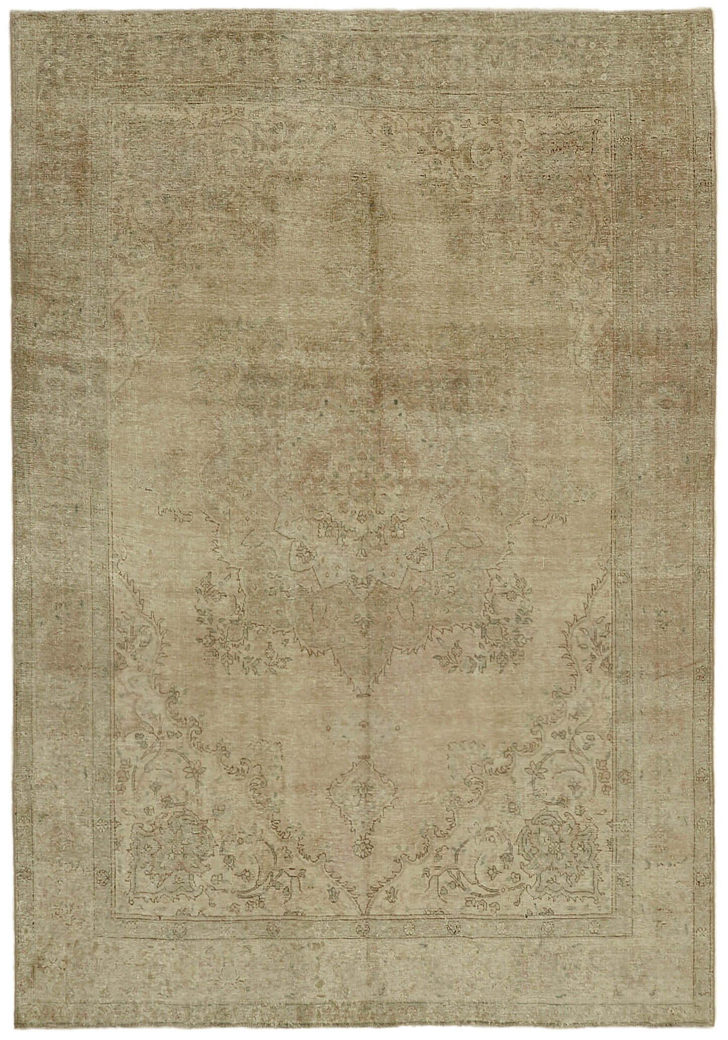 8x11 Beige Vintage Large Area Rug - 44185