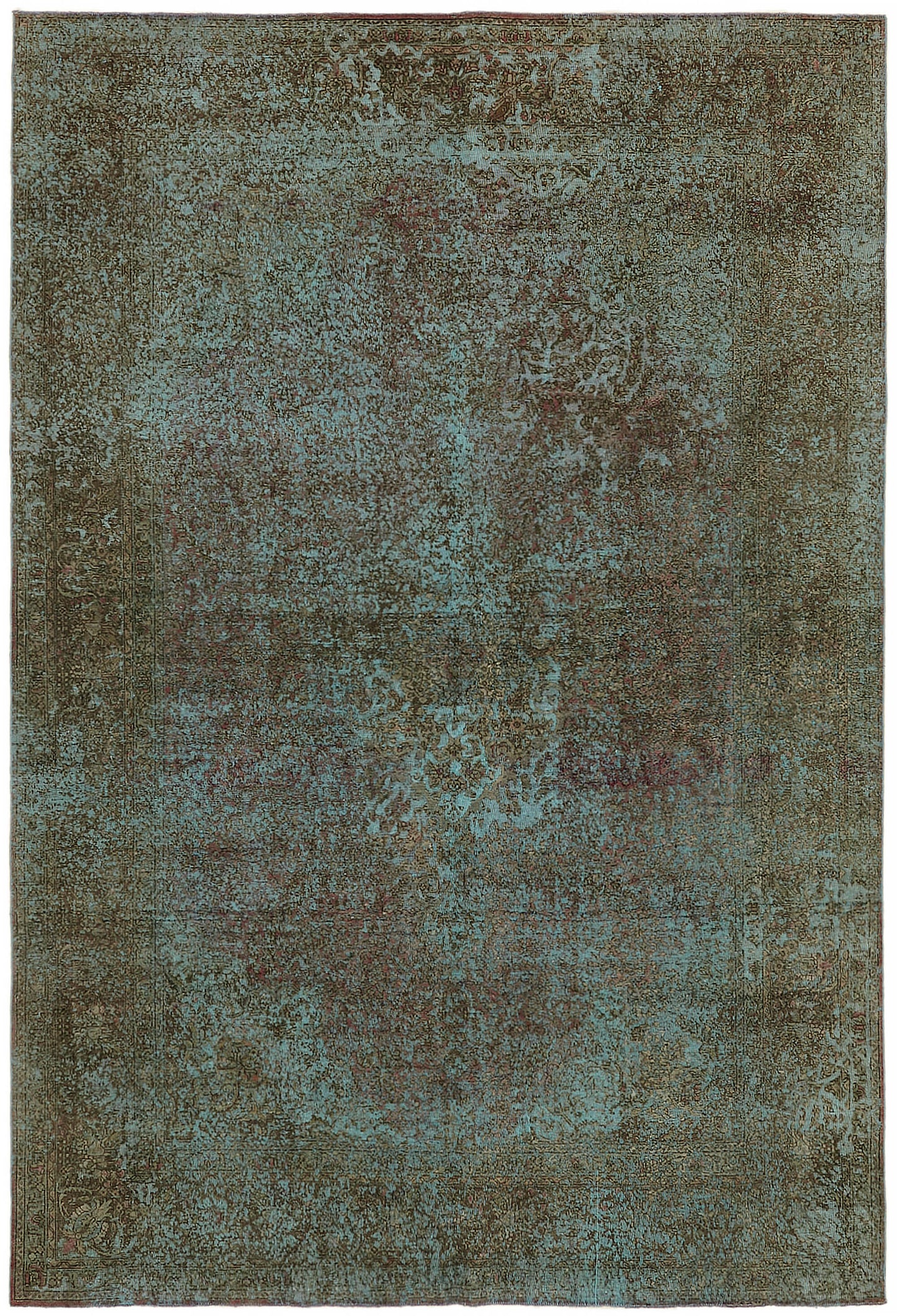 8x11 Turquoise Overdyed Large Area Rug - 44186