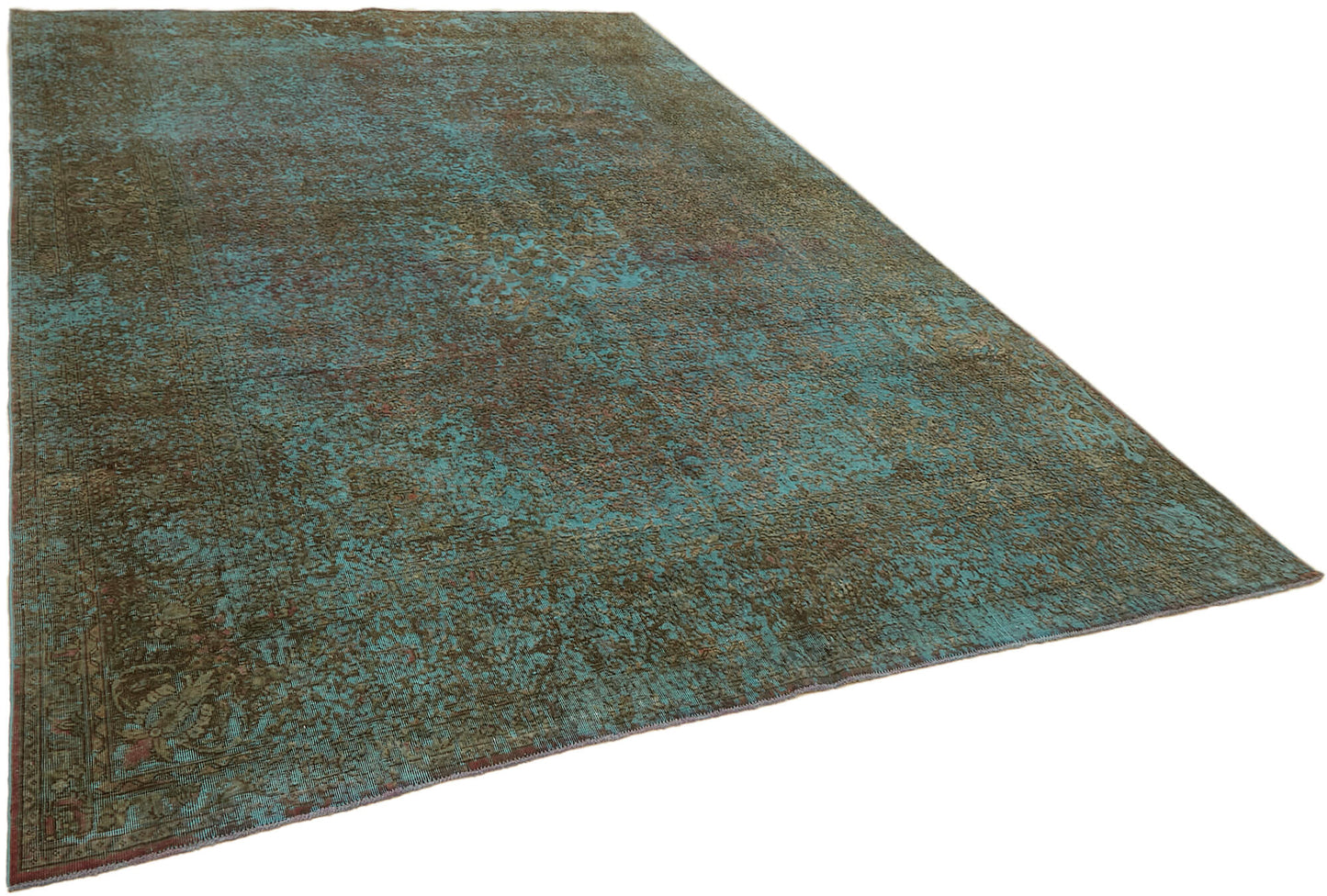 8x11 Turquoise Overdyed Large Area Rug - 44186