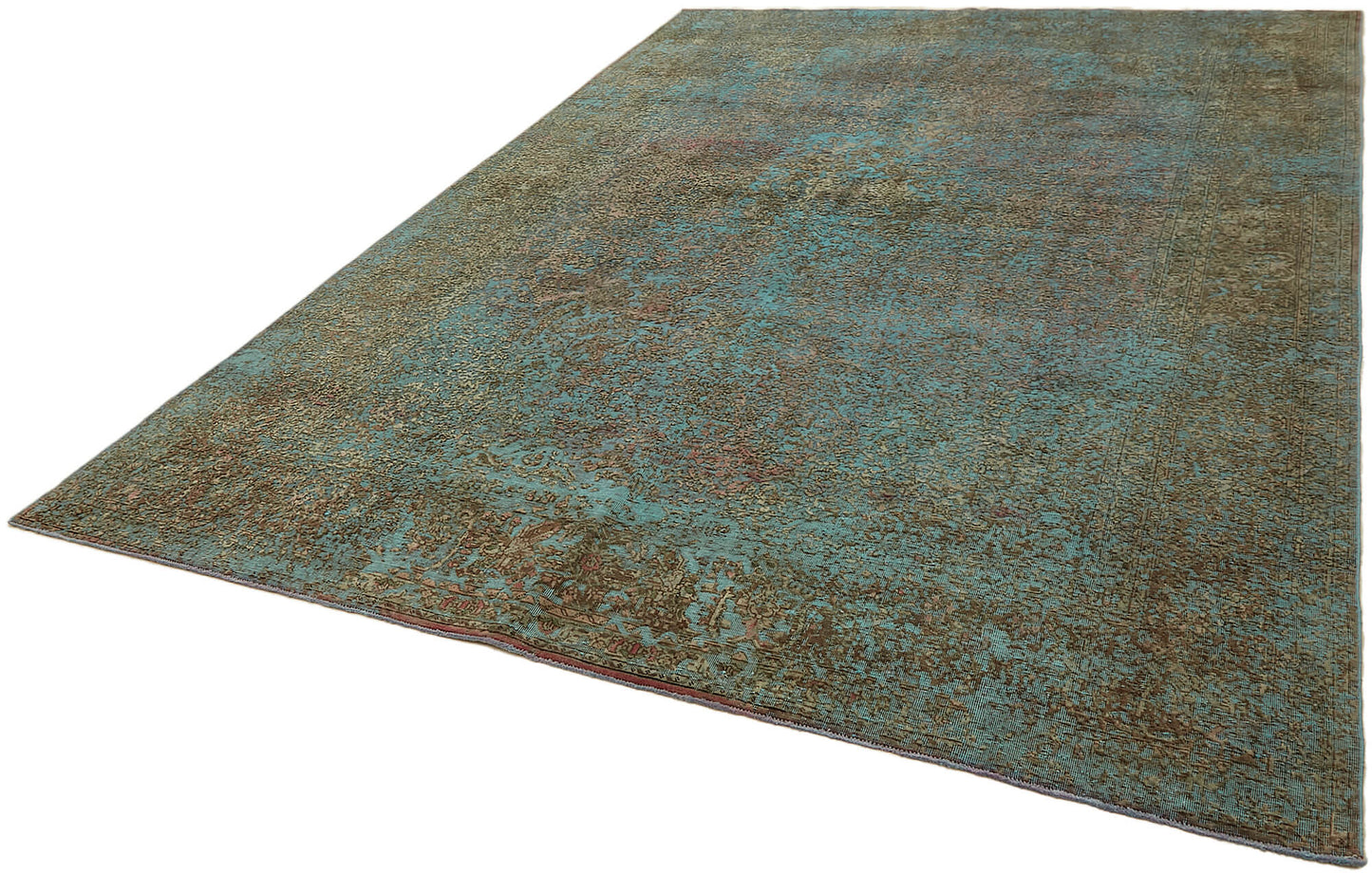 8x11 Turquoise Overdyed Large Area Rug - 44186