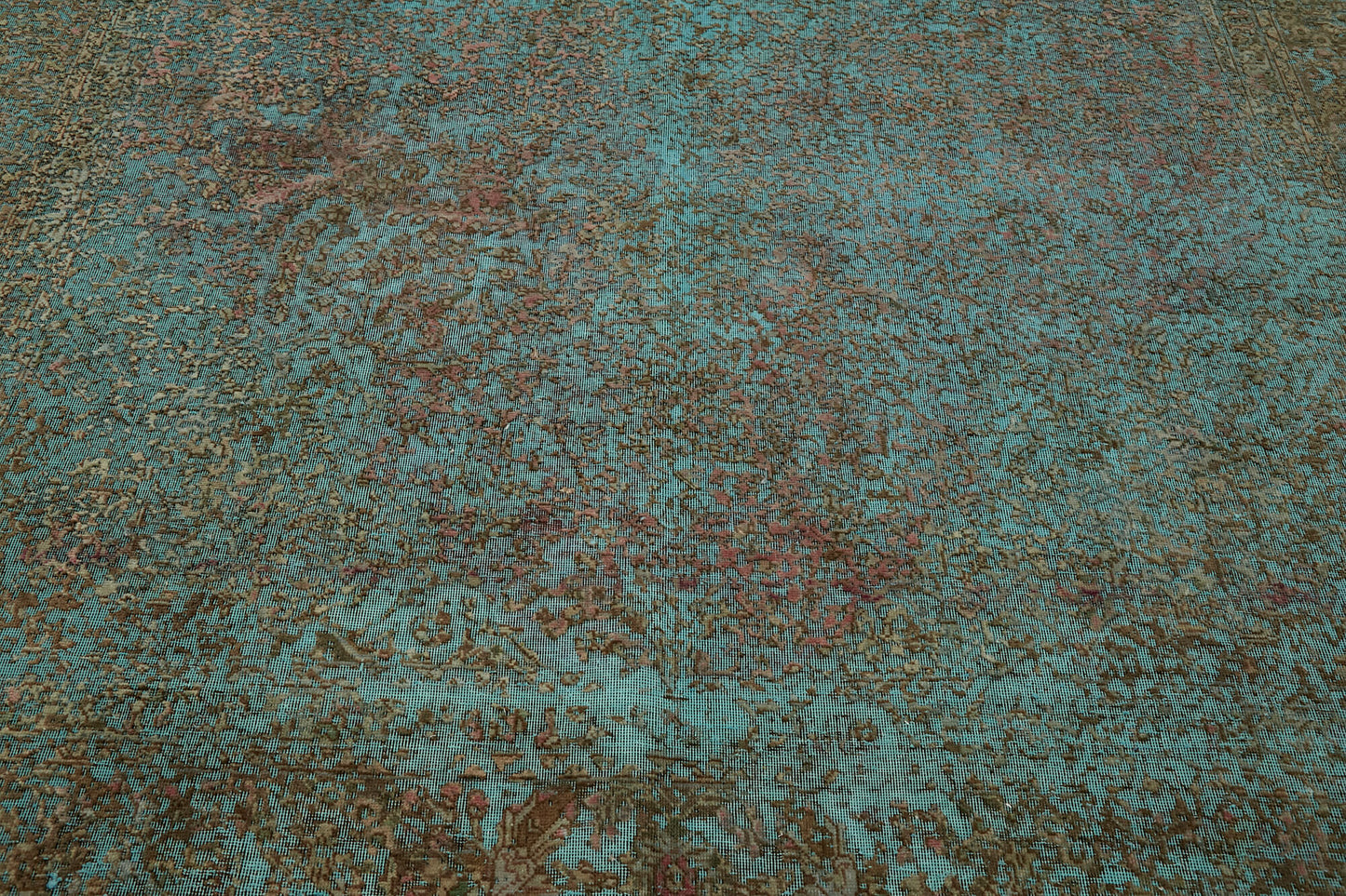 8x11 Turquoise Overdyed Large Area Rug - 44186