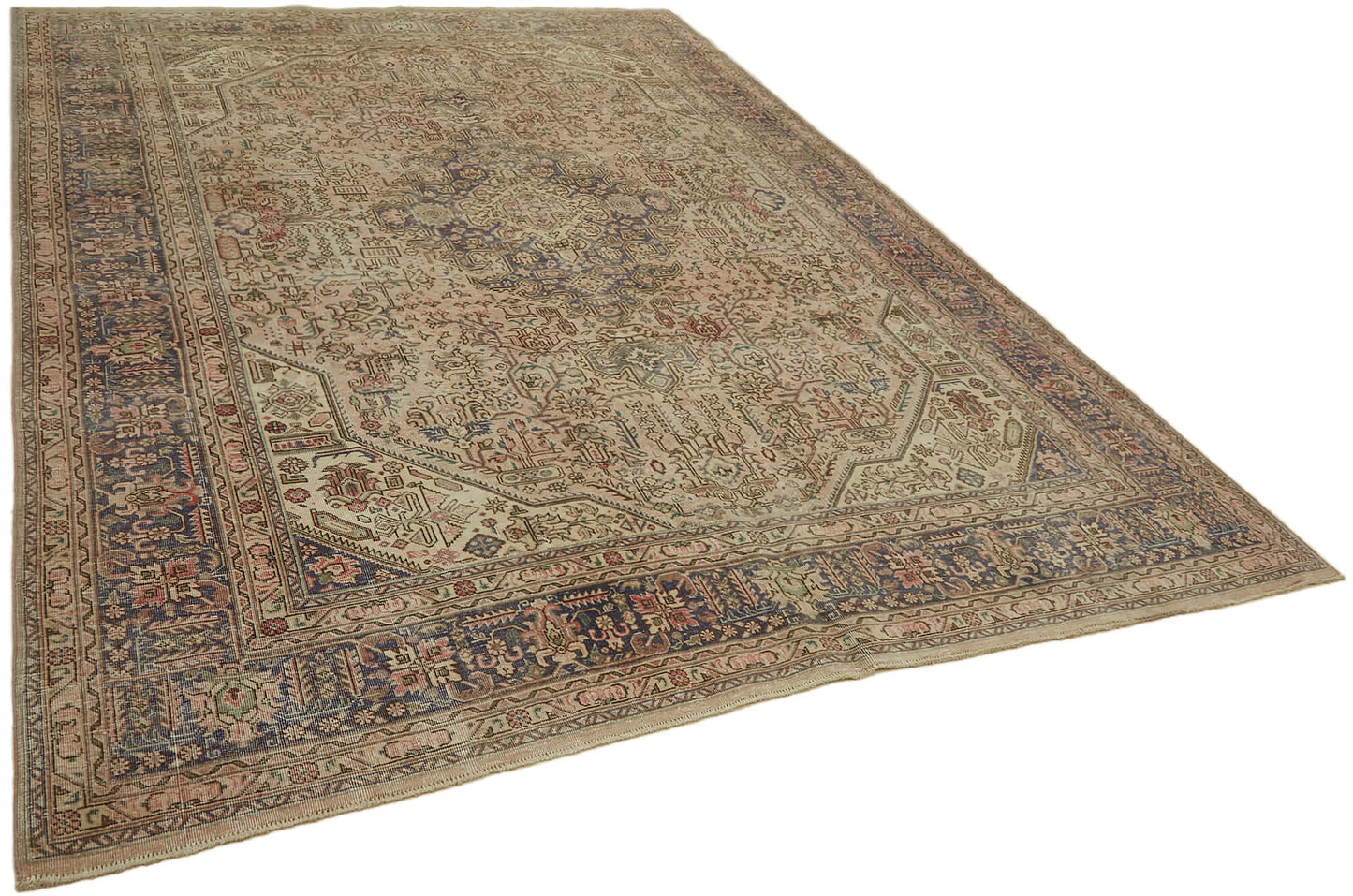 8x11 Beige Vintage Large Area Rug - 44194