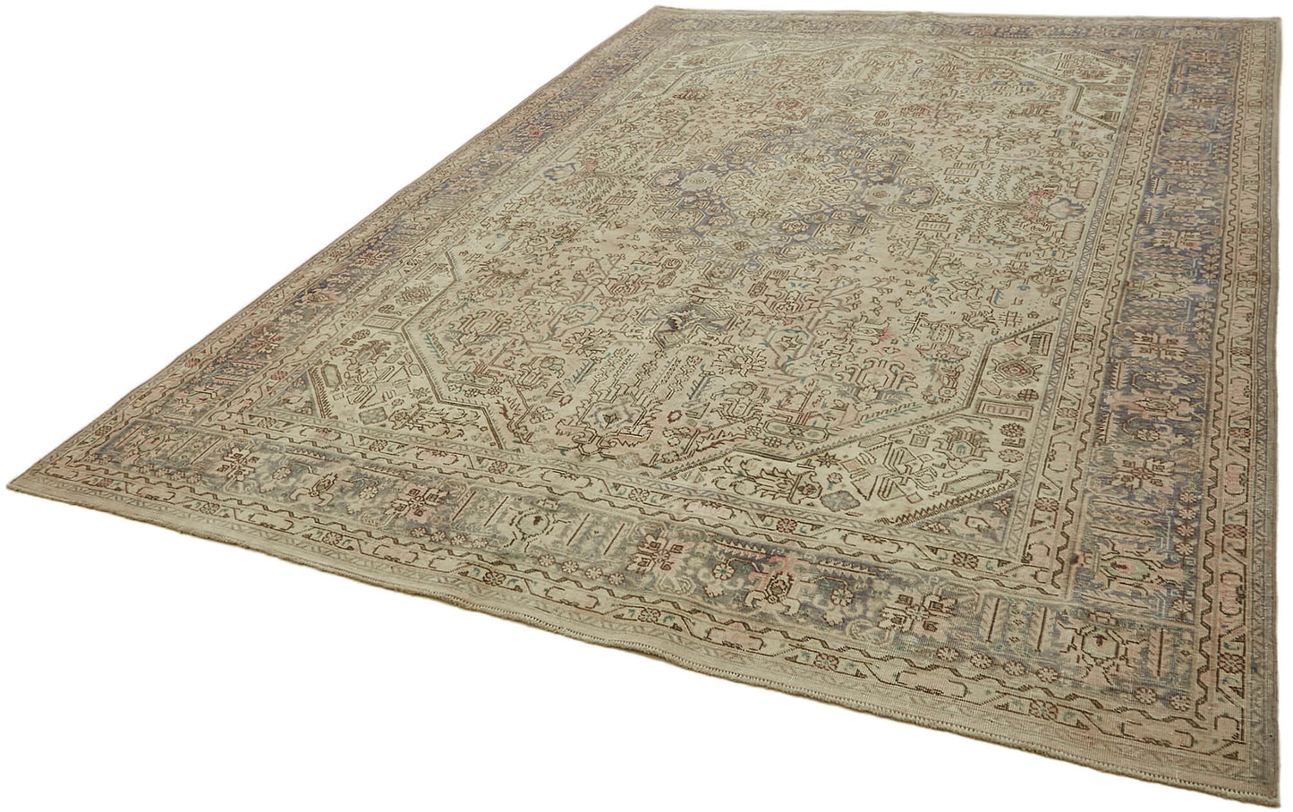 8x11 Beige Vintage Large Area Rug - 44194