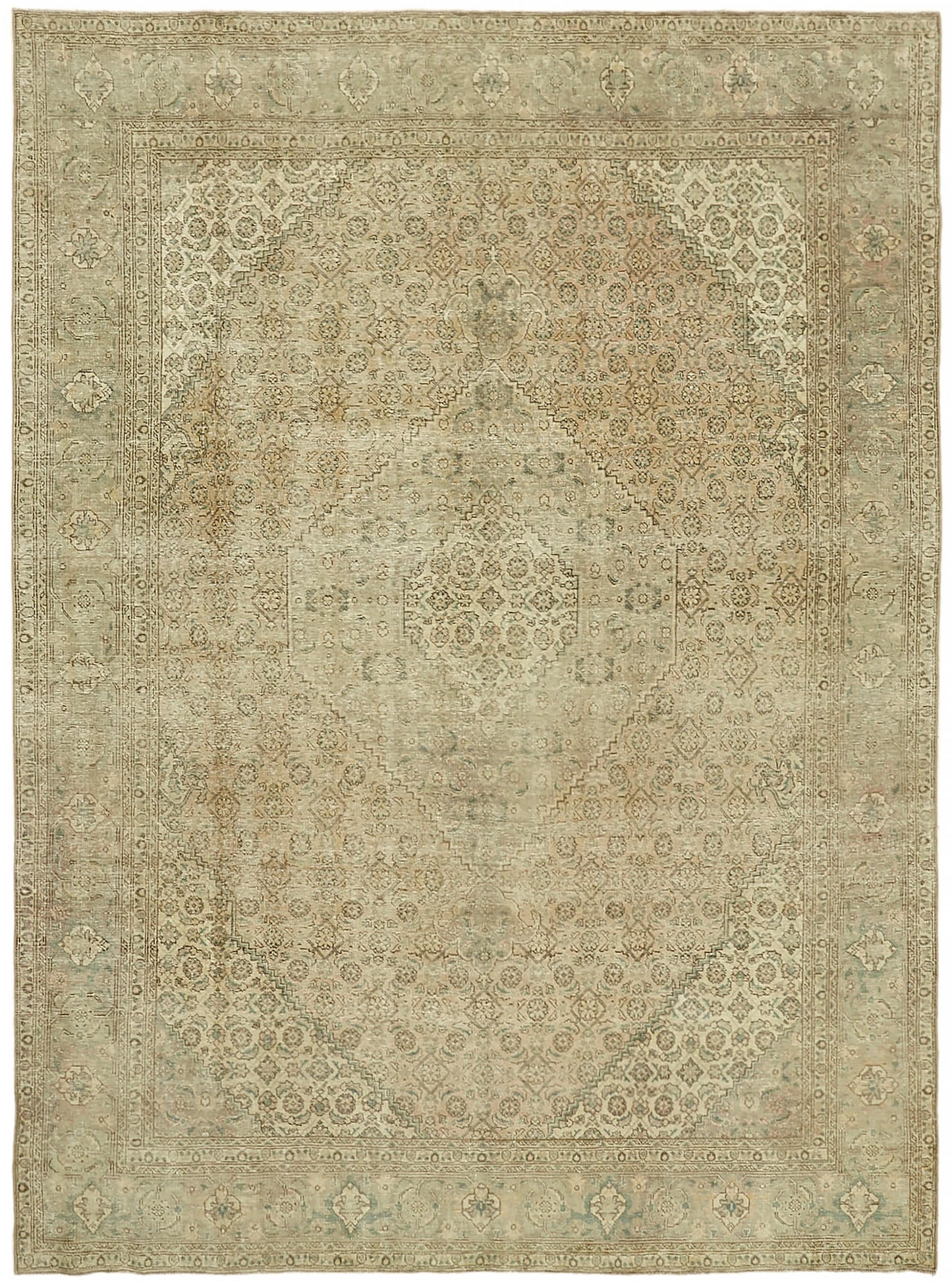 8x11 Beige Vintage Large Area Rug - 44277