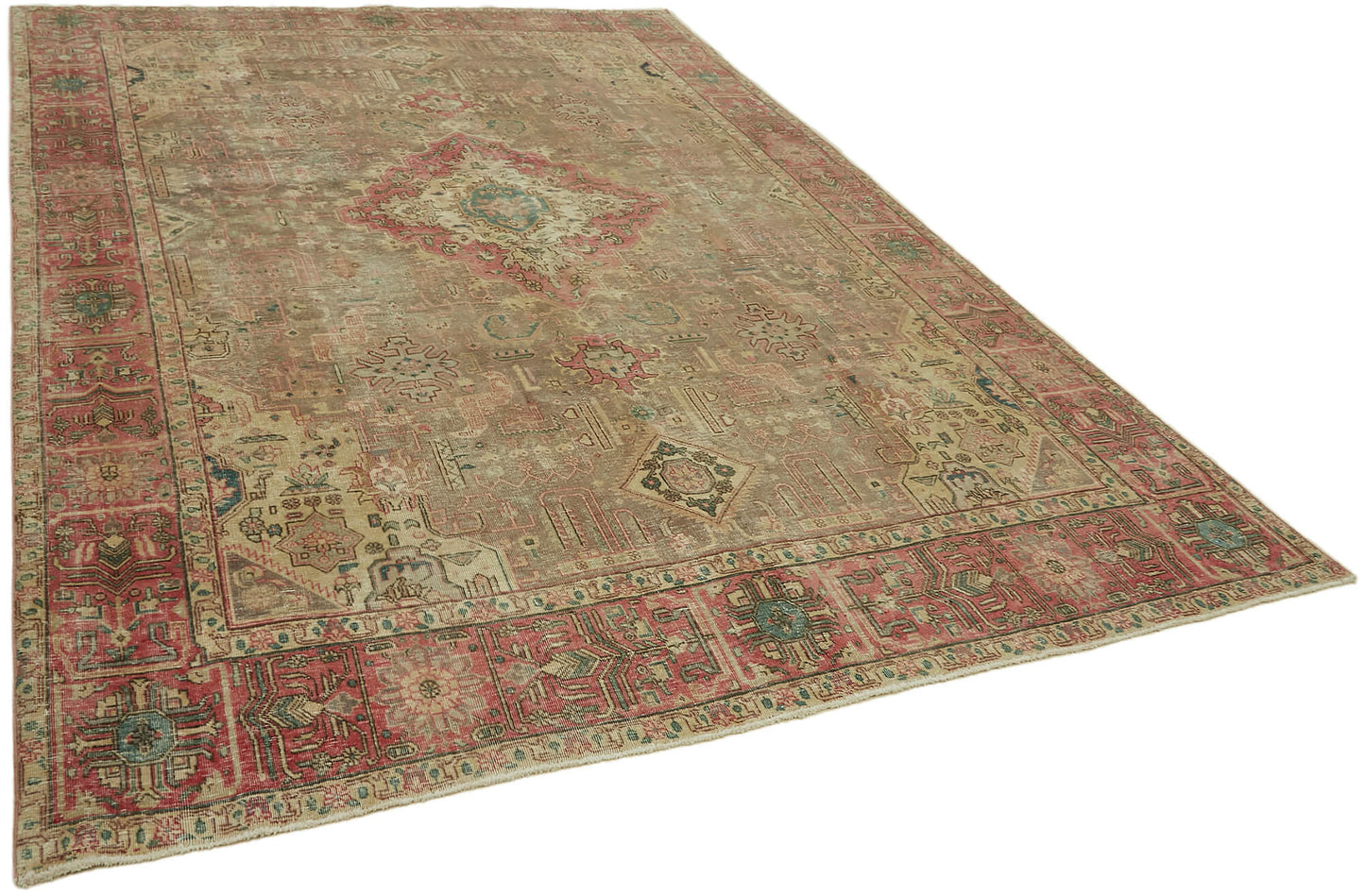 8x11 Beige Vintage Large Area Rug - 44278