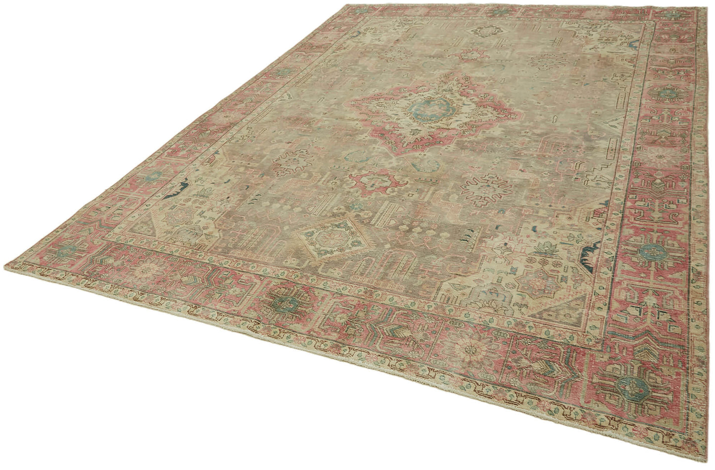 8x11 Beige Vintage Large Area Rug - 44278