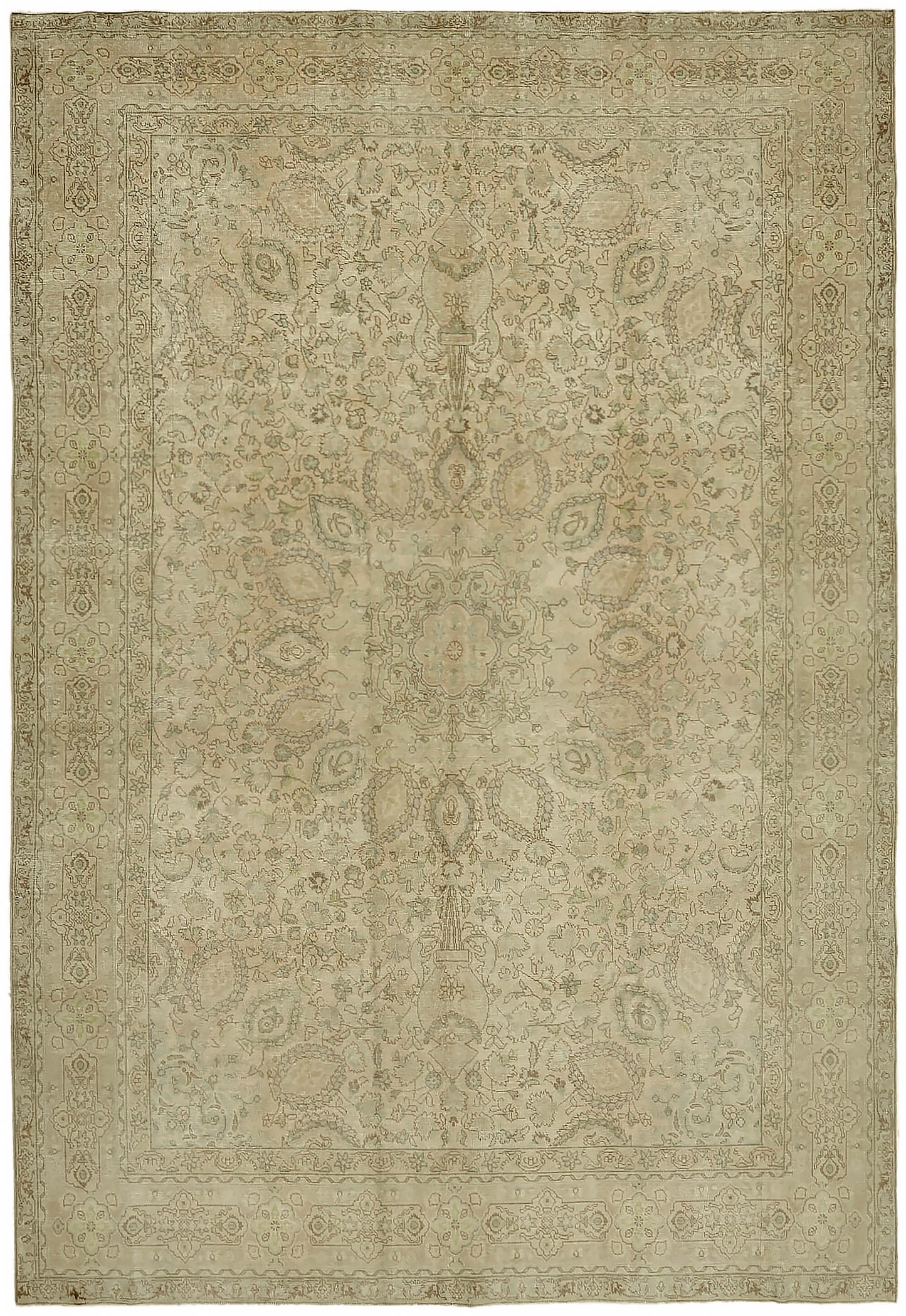 8x11 Beige Vintage Large Area Rug - 44285