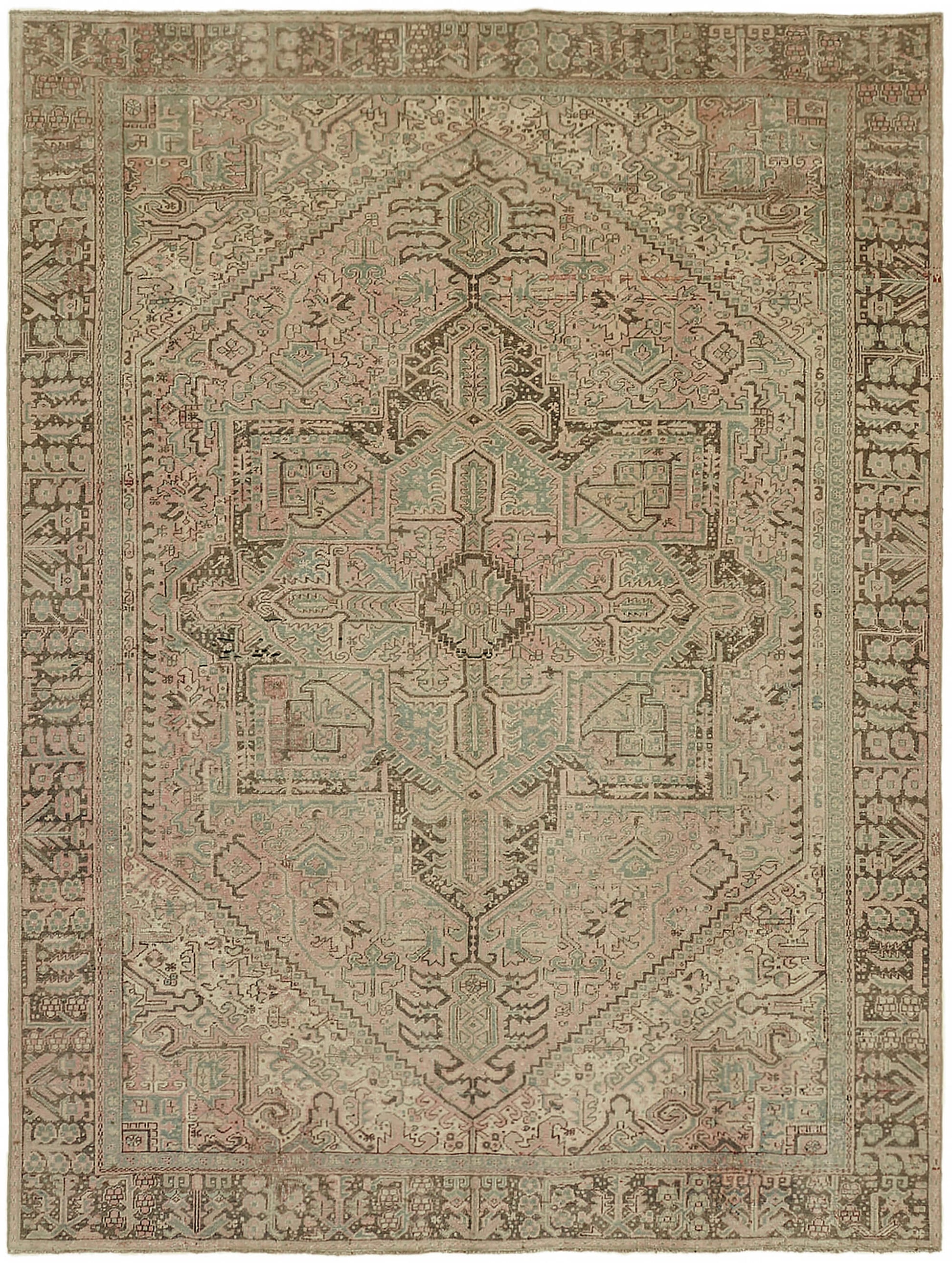 8x11 Beige Vintage Large Area Rug - 44292