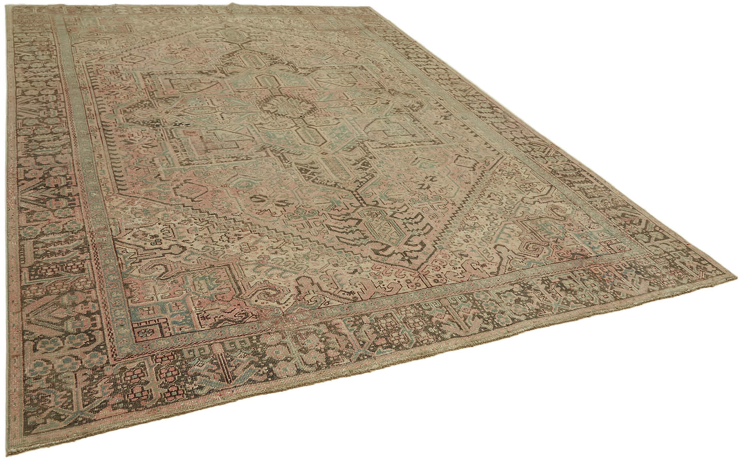 8x11 Beige Vintage Large Area Rug - 44292