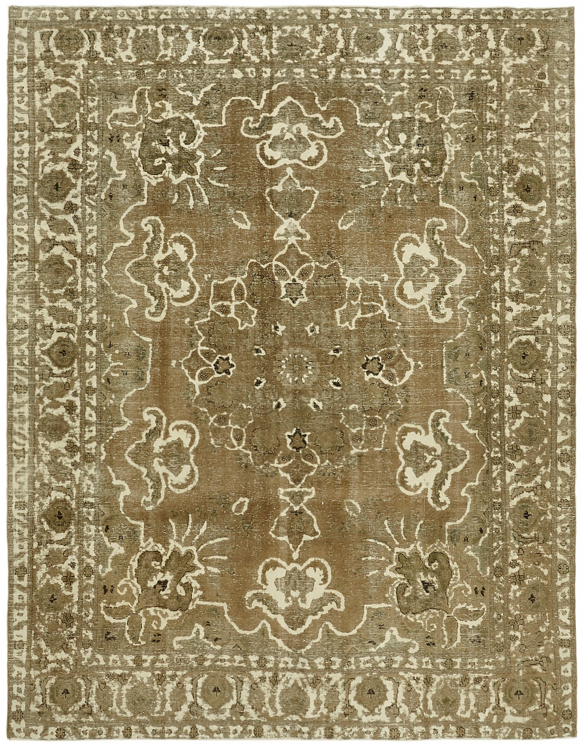 10x13 Beige Vintage Large Area Rug - 44295