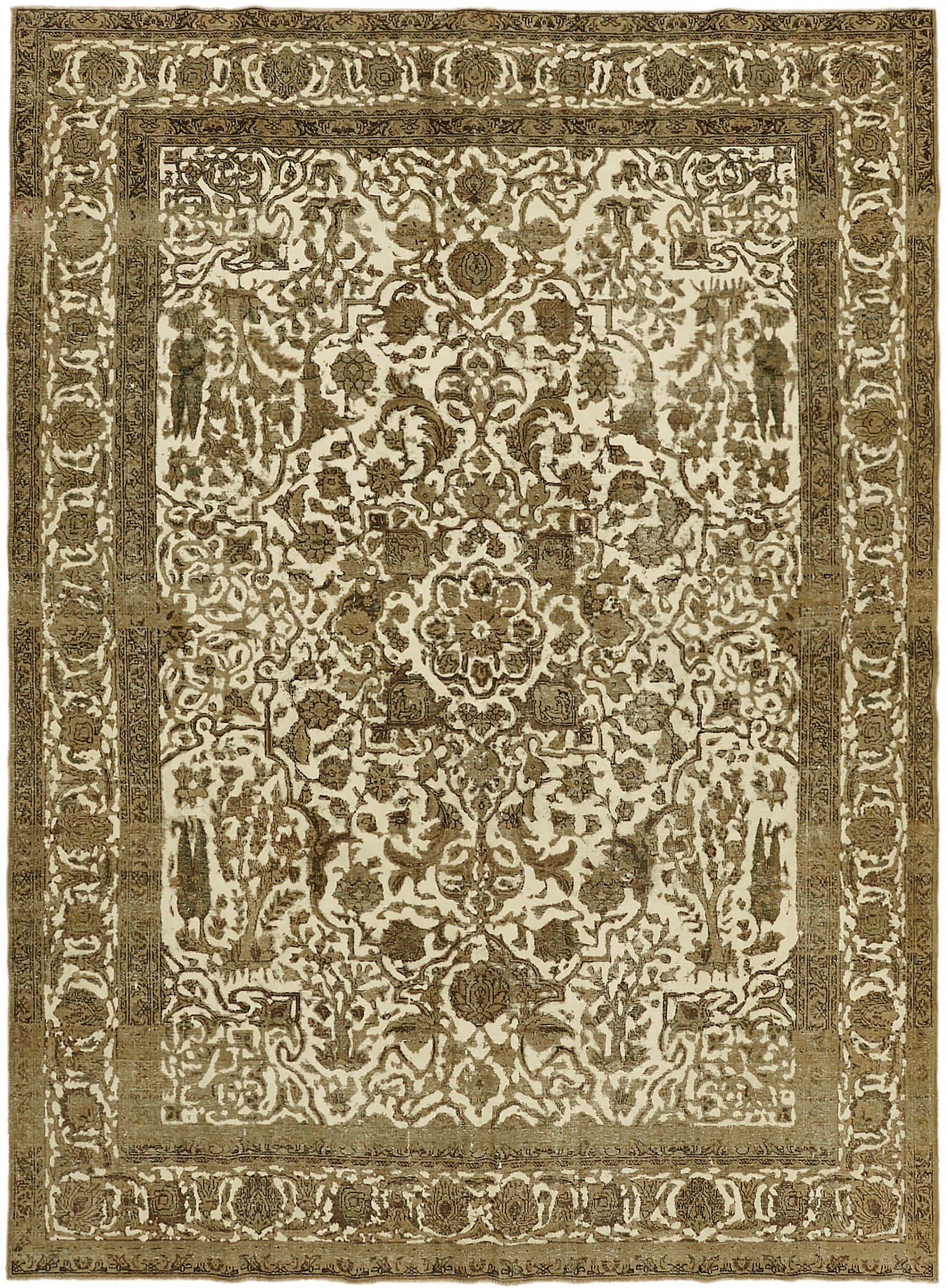 9x12 Beige Vintage Large Area Rug - 44299