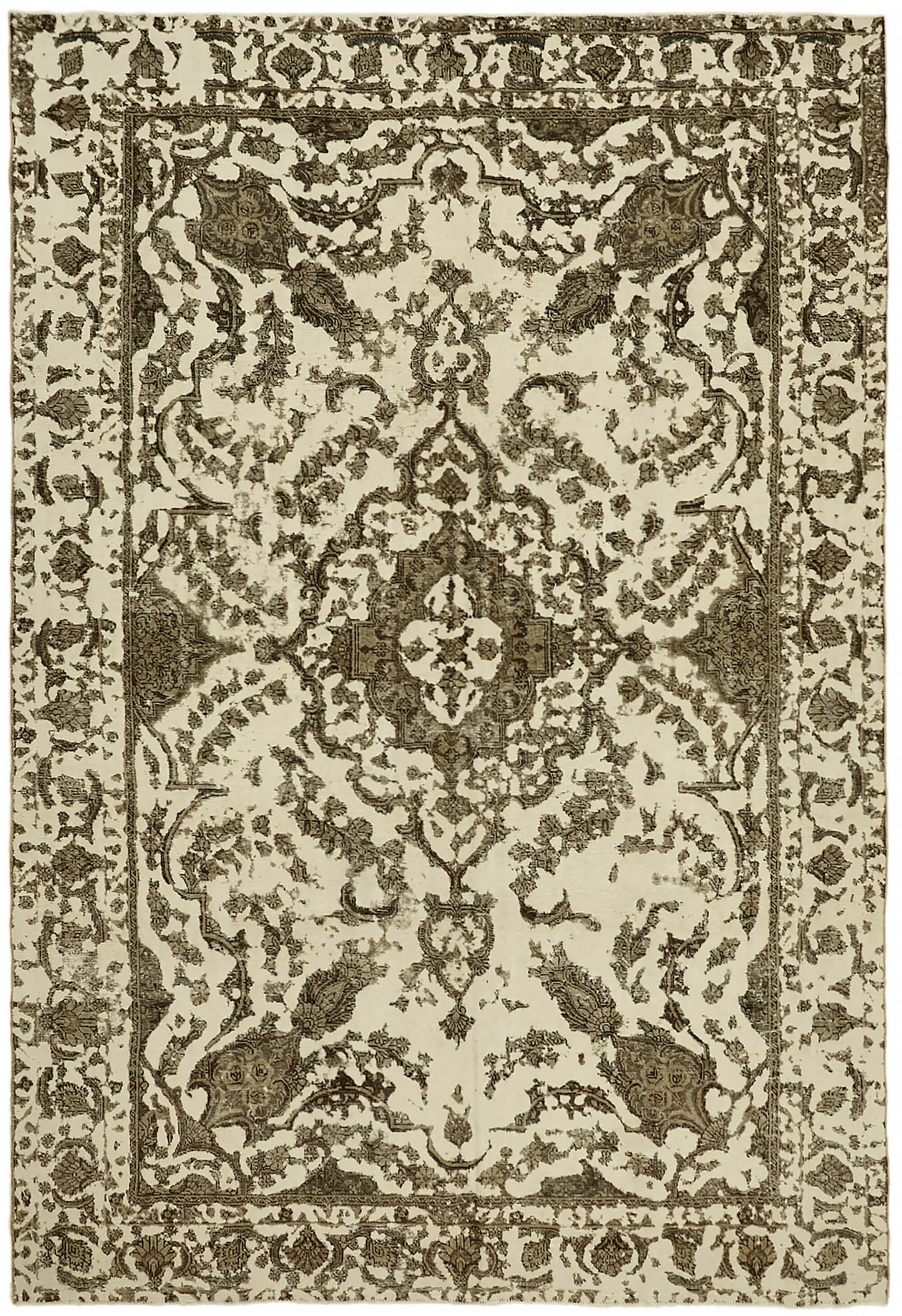 8x12 Beige Vintage Large Area Rug - 44302