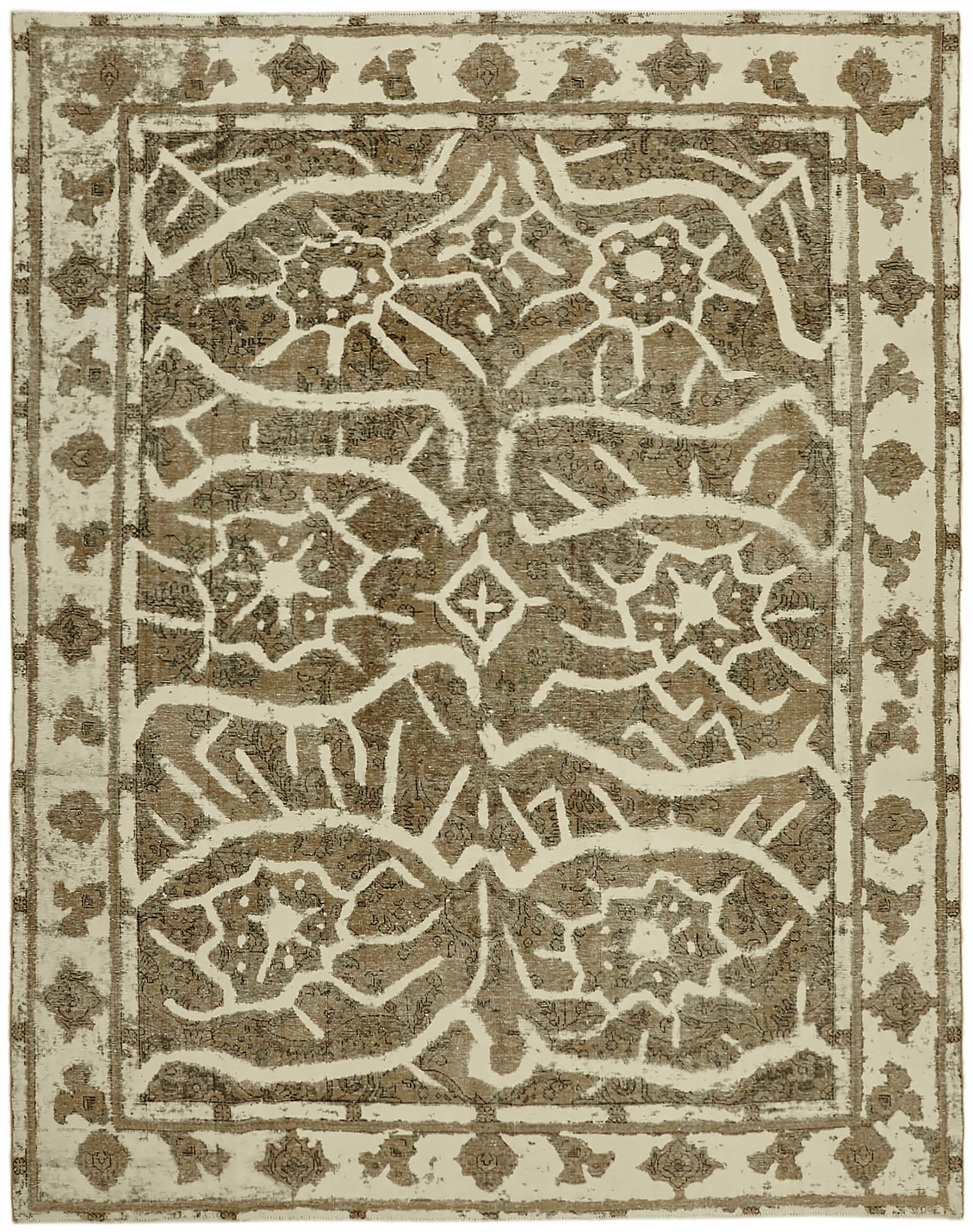 9x12 Beige Vintage Large Area Rug - 44306