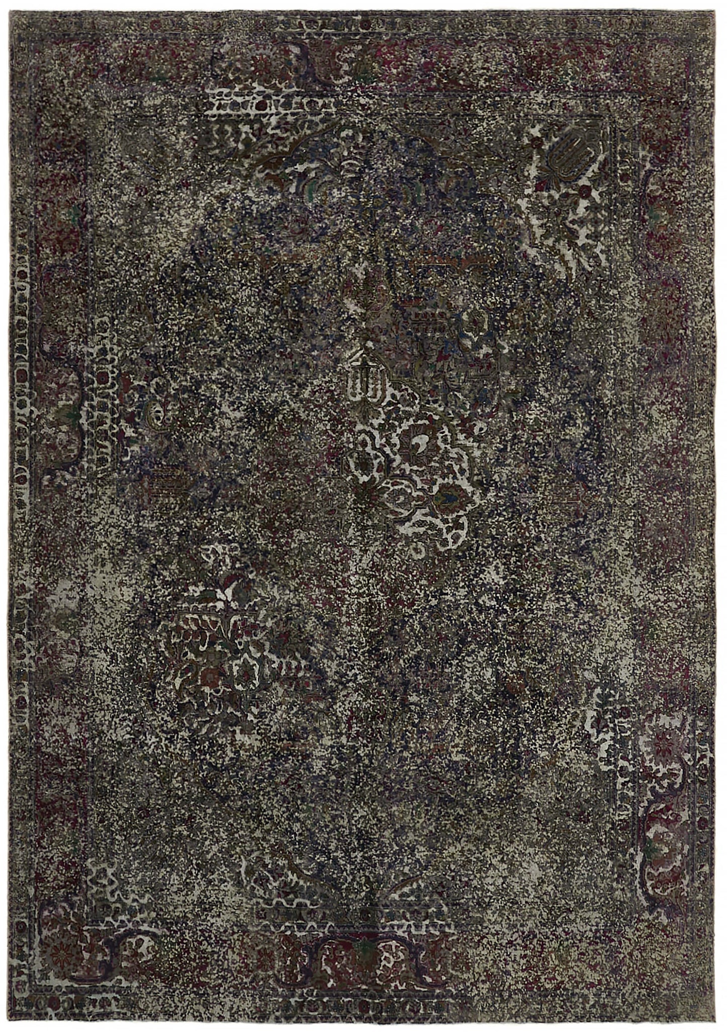 8x11 Grey Overdyed Large Area Rug - 44334