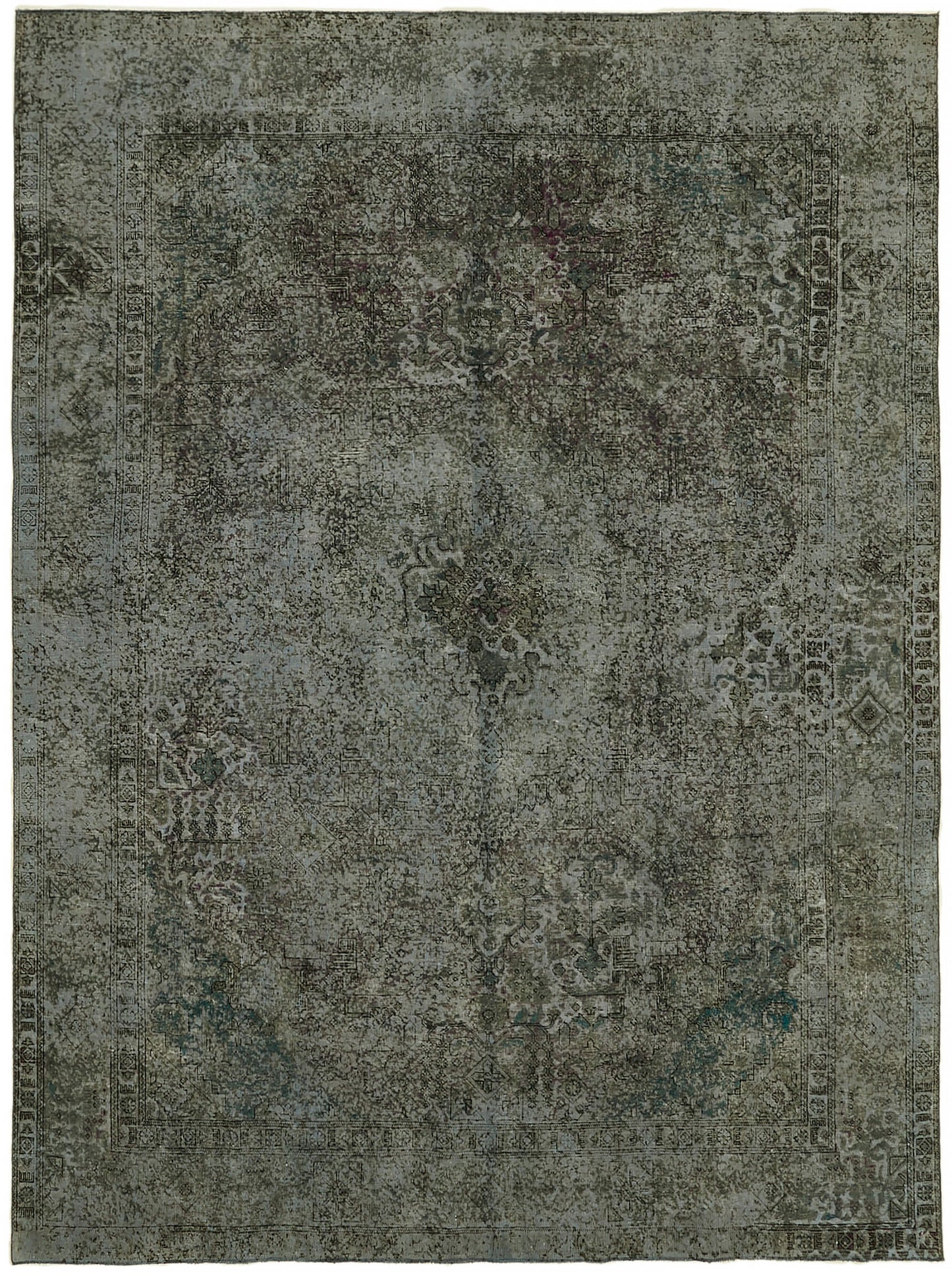 10x13 Grey Overdyed Large Area Rug - 44338