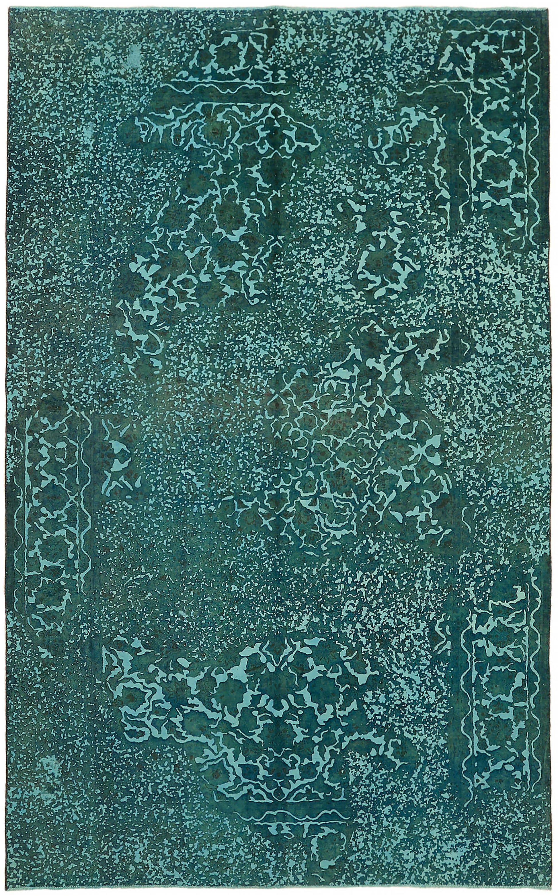 8x12 Turquoise Overdyed Large Area Rug - 44347