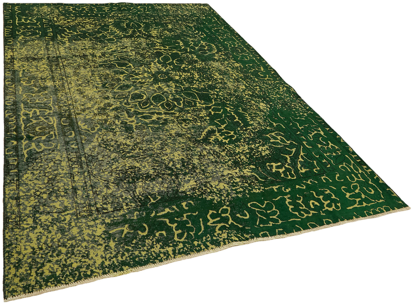 6x9 Green Overdyed Large Area Rug - 44354