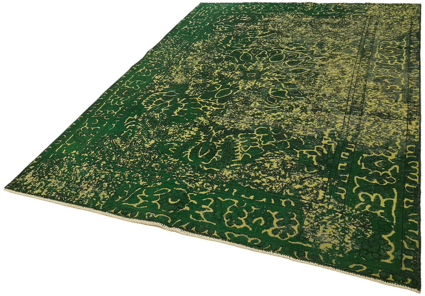 6x9 Green Overdyed Large Area Rug - 44354