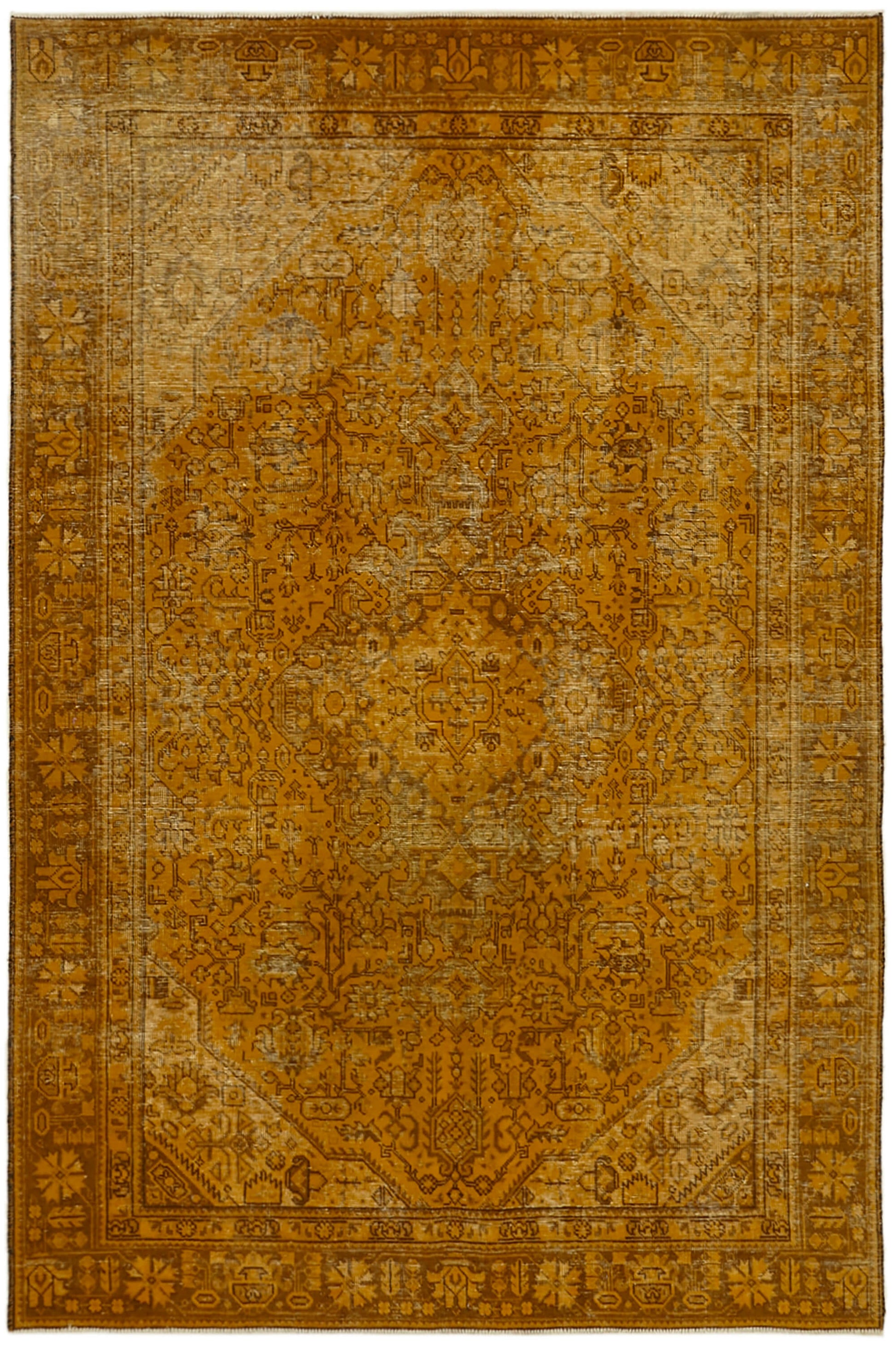 6x9 Yellow Overdyed Large Area Rug - 44357