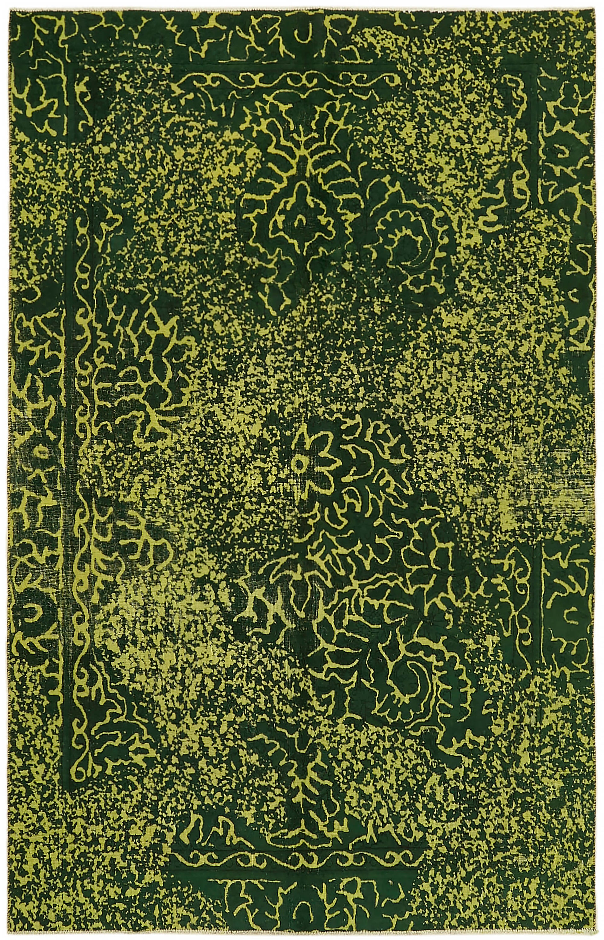 6x9 Green Overdyed Large Area Rug - 44358