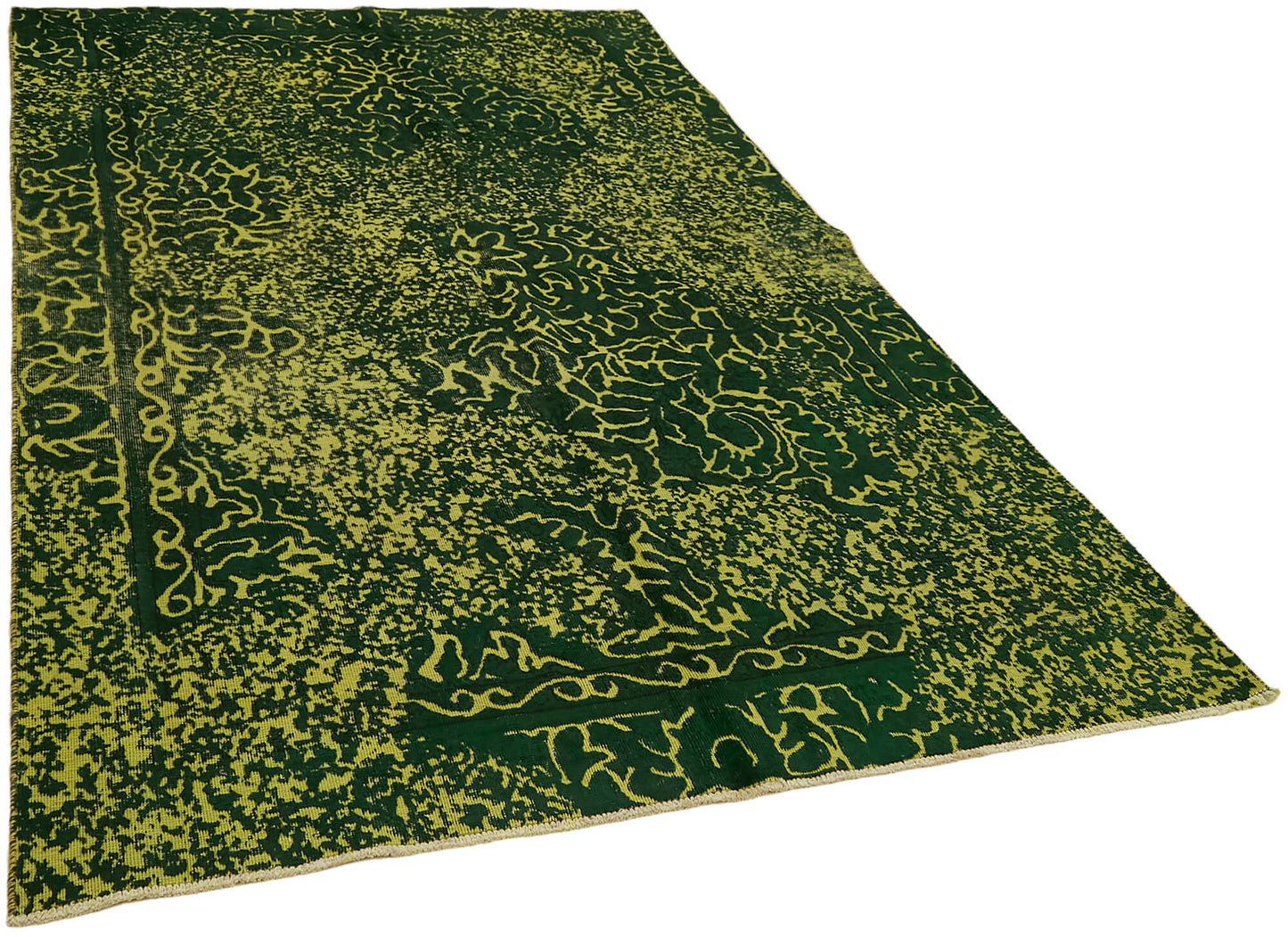 6x9 Green Overdyed Large Area Rug - 44358