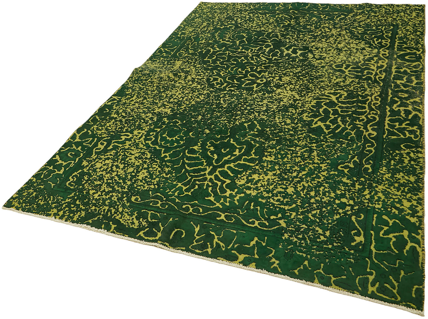 6x9 Green Overdyed Large Area Rug - 44358