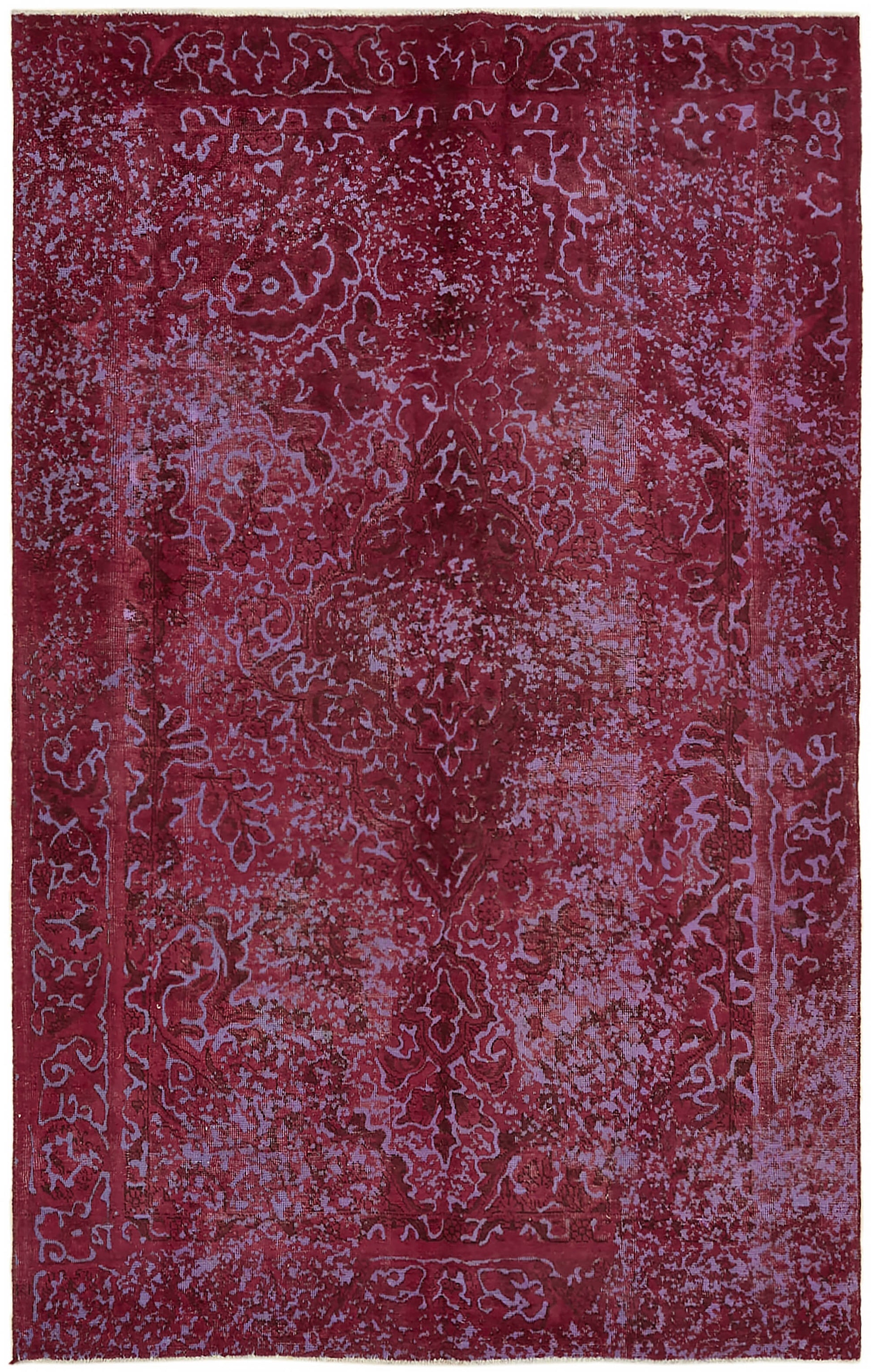 6x9 Red Overdyed Large Area Rug - 44362