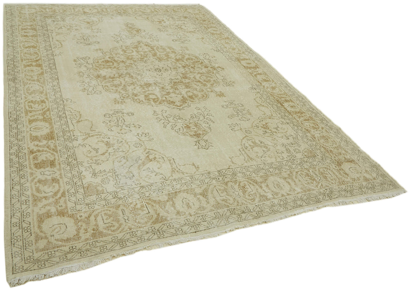 7x10 Beige Vintage Large Area Rug - 44371