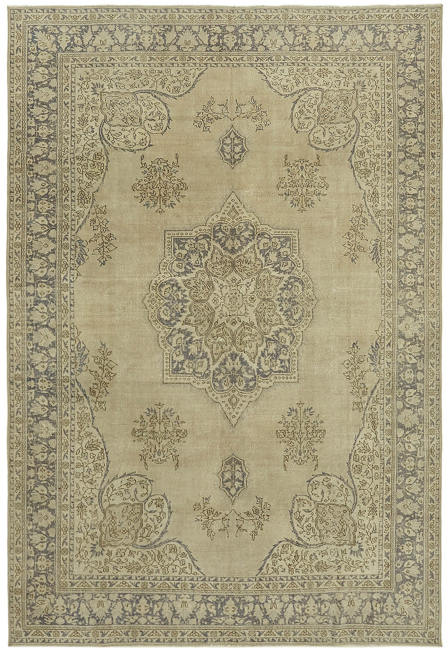 8x12 Beige Vintage Large Area Rug - 44377