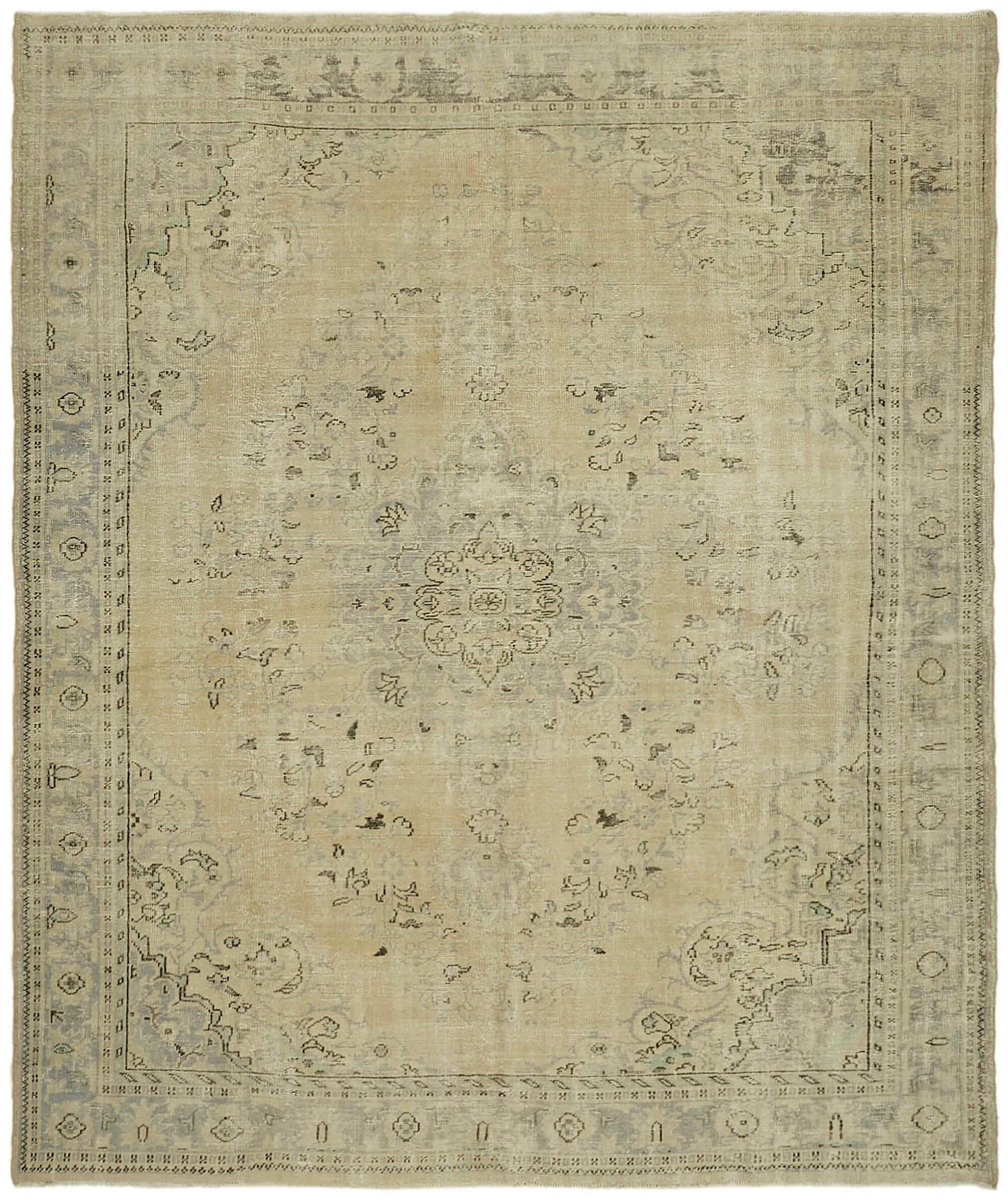 9x11 Beige Vintage Large Area Rug - 44378