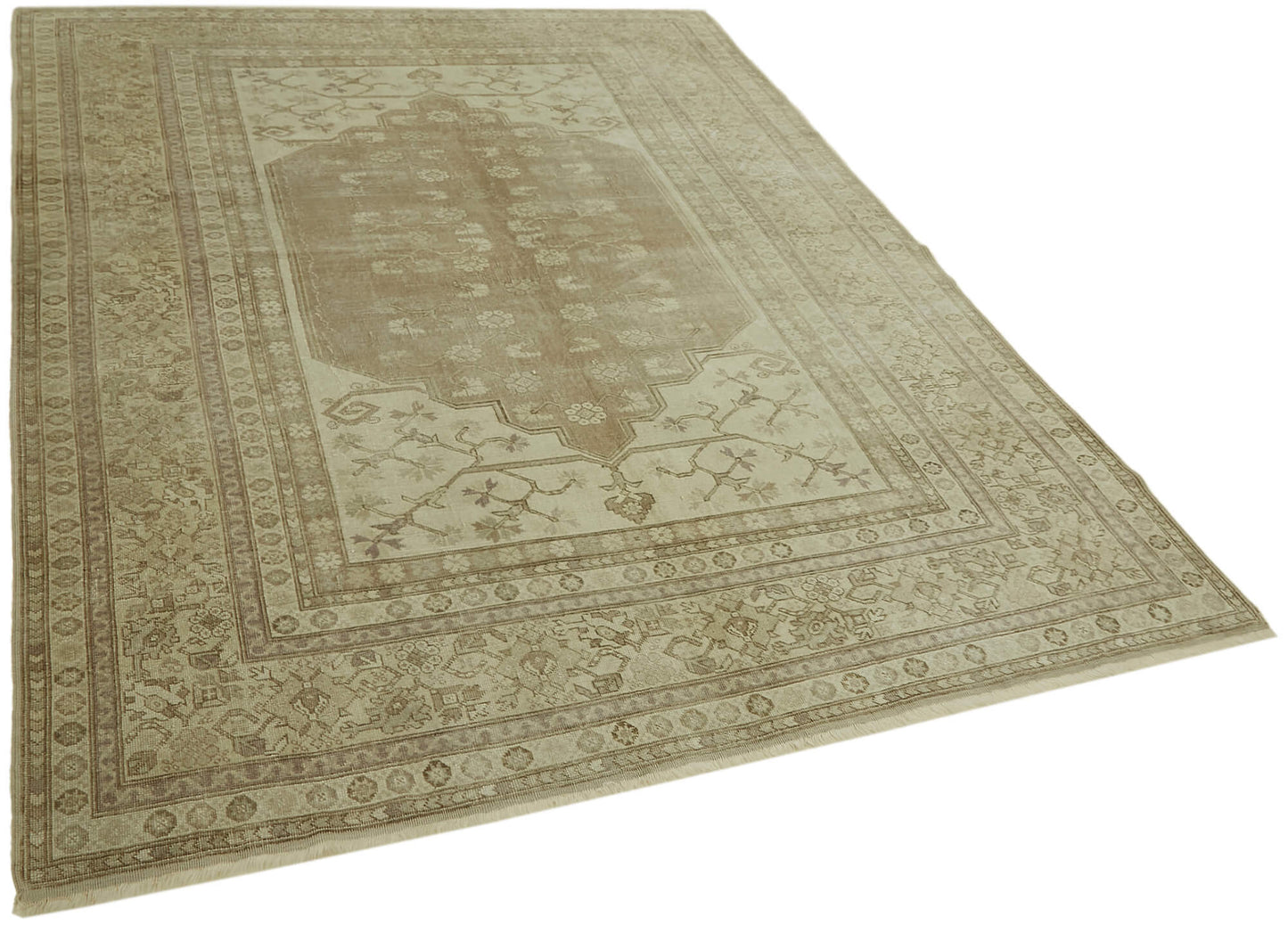 7x9 Beige Vintage Large Area Rug - 44381