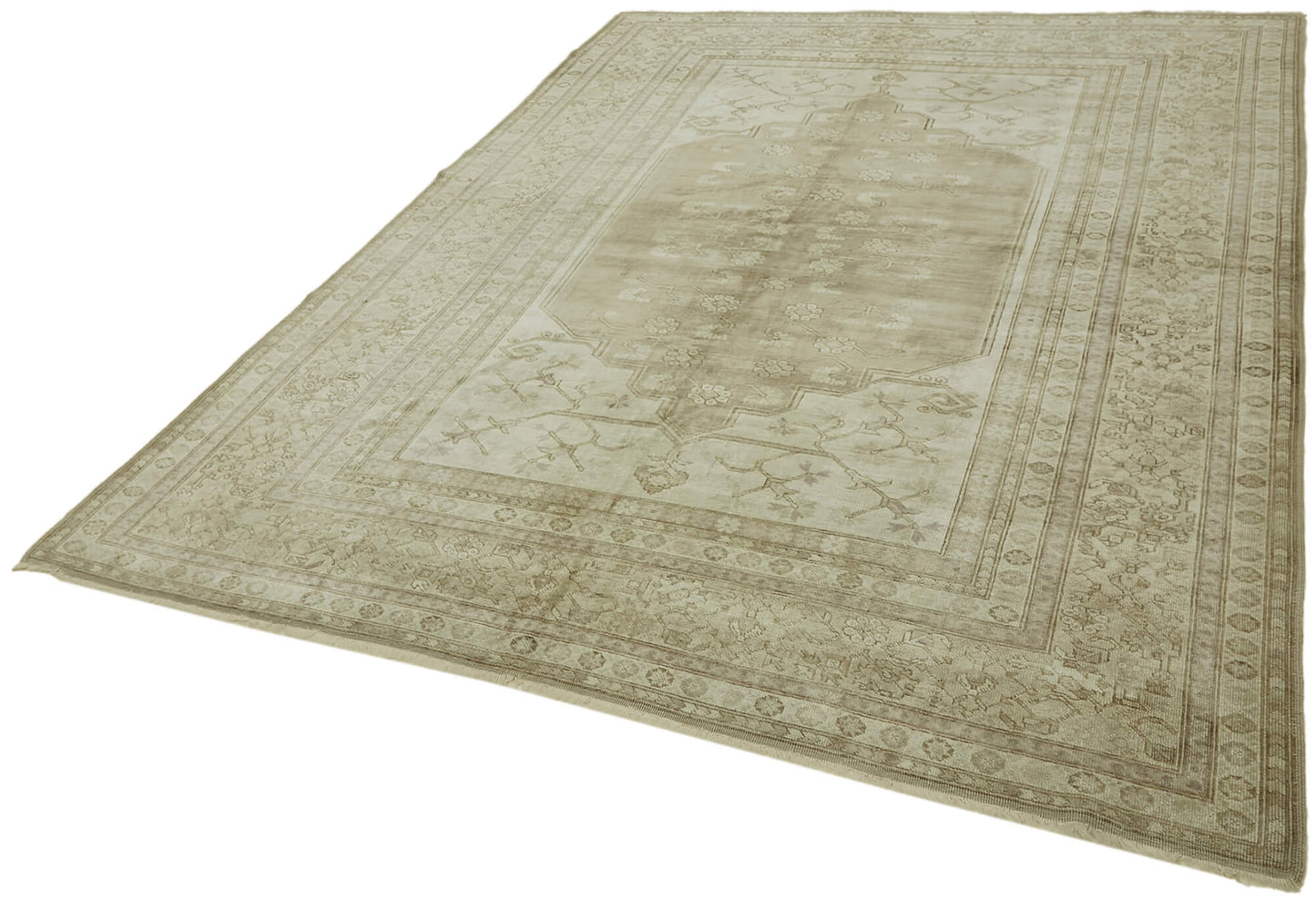 7x9 Beige Vintage Large Area Rug - 44381