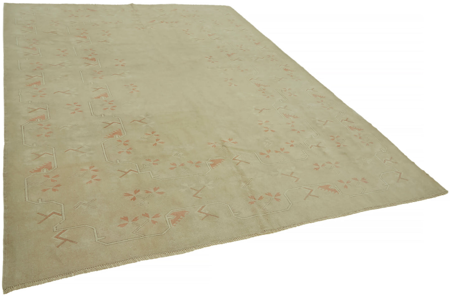 8x10 Beige Vintage Large Area Rug - 44382