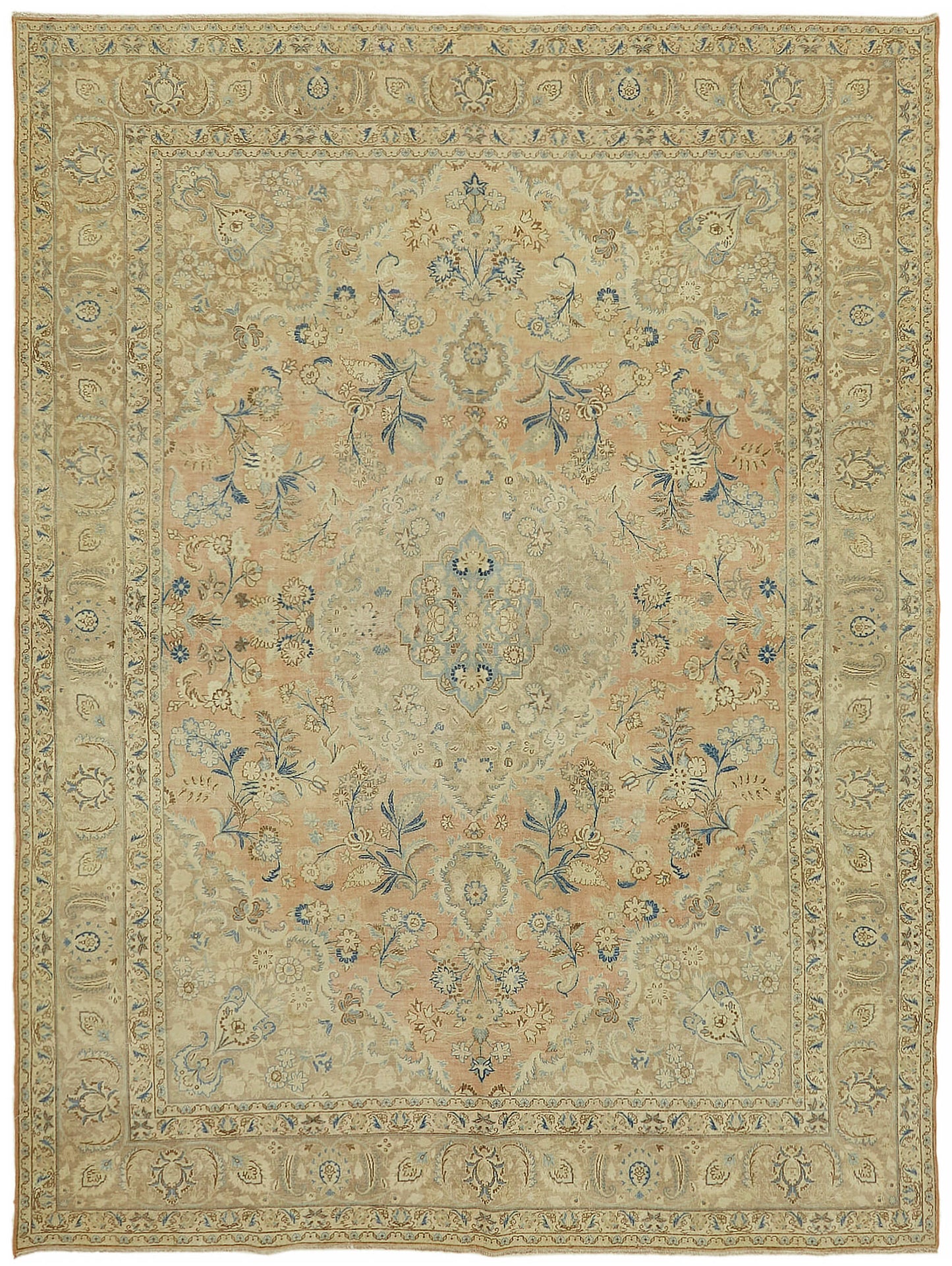 10x13 Beige Vintage Large Area Rug - 44392