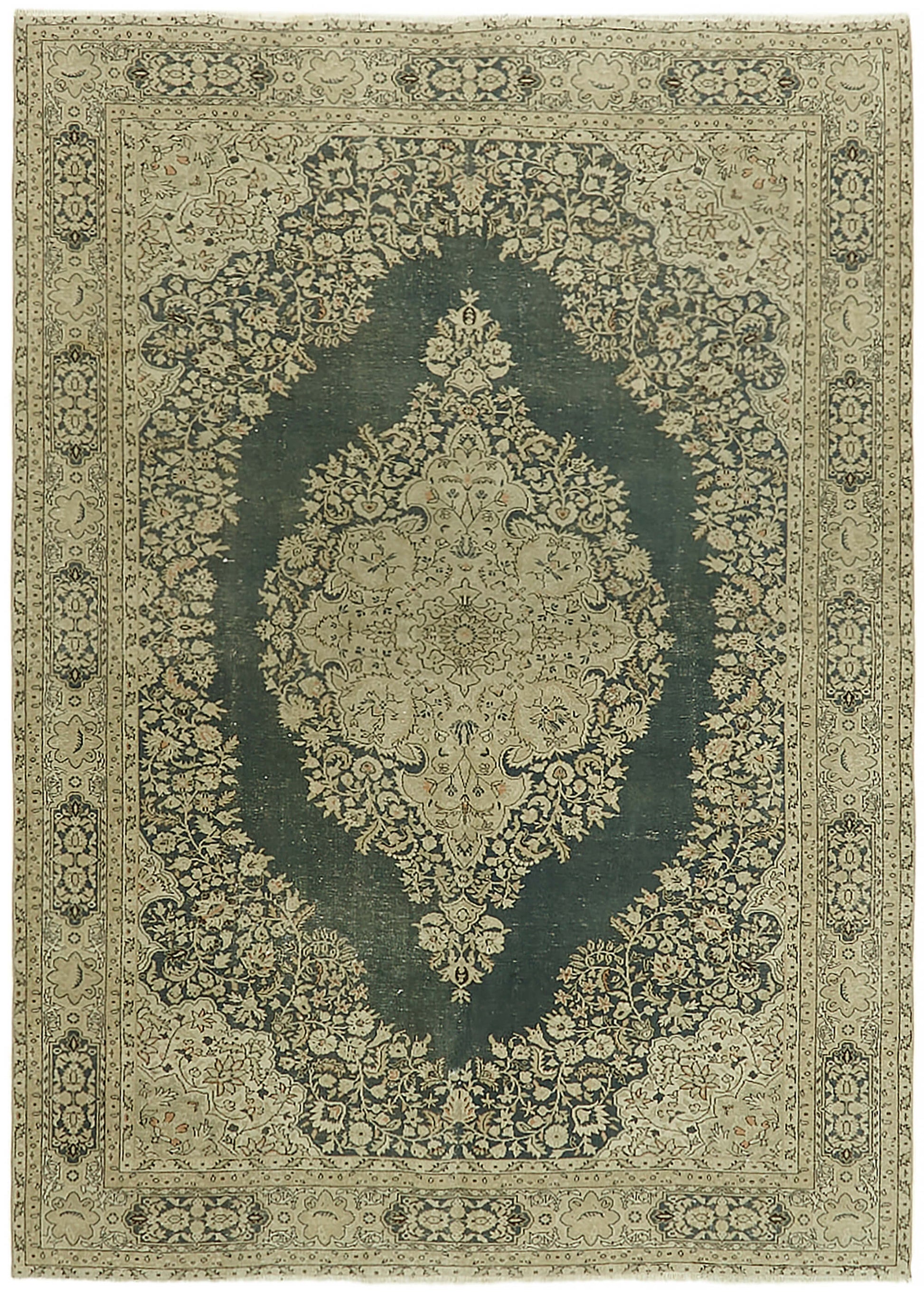 7x9 Beige Vintage Large Area Rug - 44398