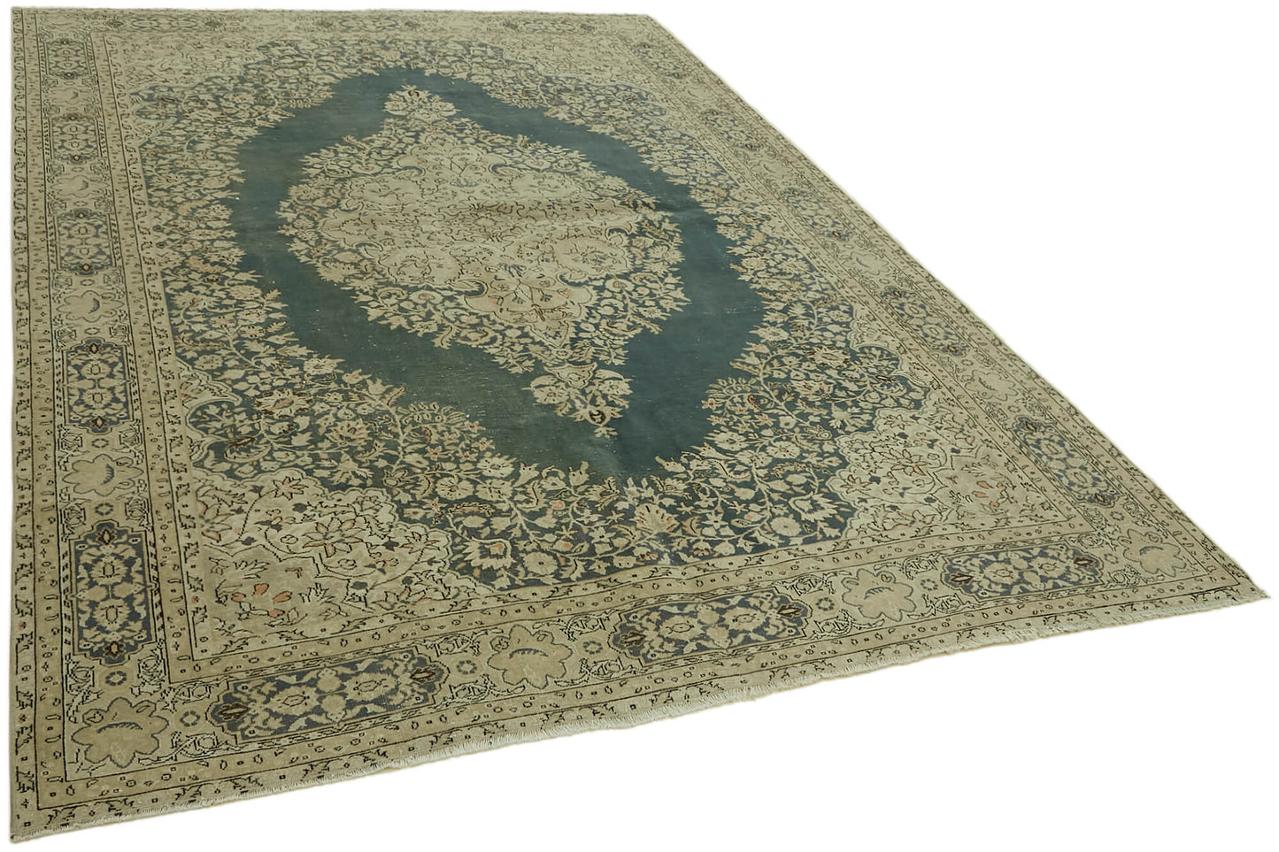 7x9 Beige Vintage Large Area Rug - 44398