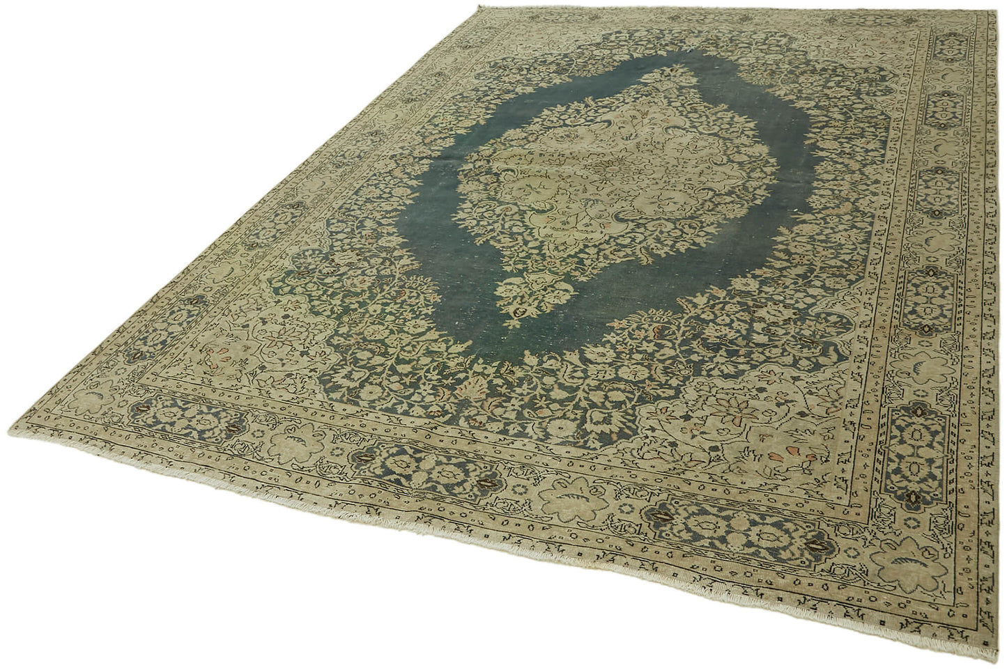 7x9 Beige Vintage Large Area Rug - 44398