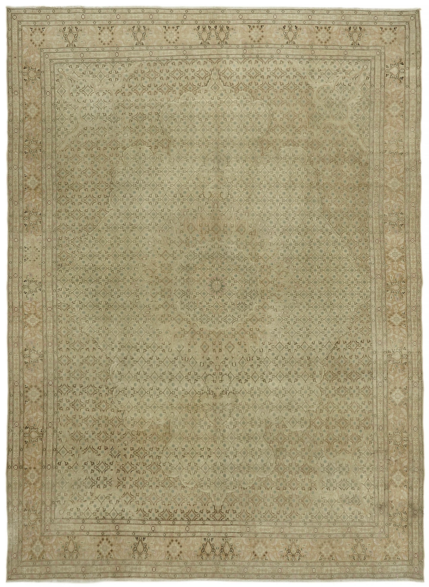 9x12 Beige Vintage Large Area Rug - 44420