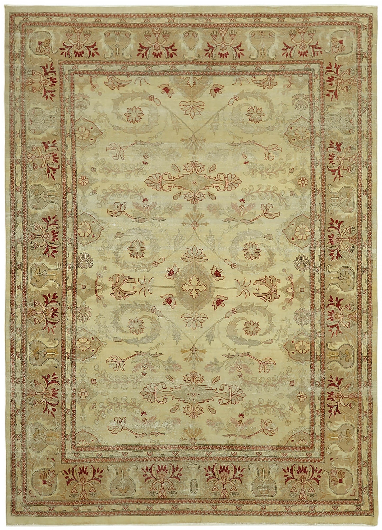 9x12 Beige Vintage Large Area Rug - 44424